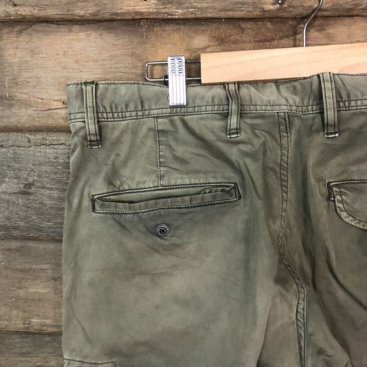 Japanese Brand DL Uniqlo faded Green multipocket Cargo Pants #7054 Size US 33 - 13 Thumbnail