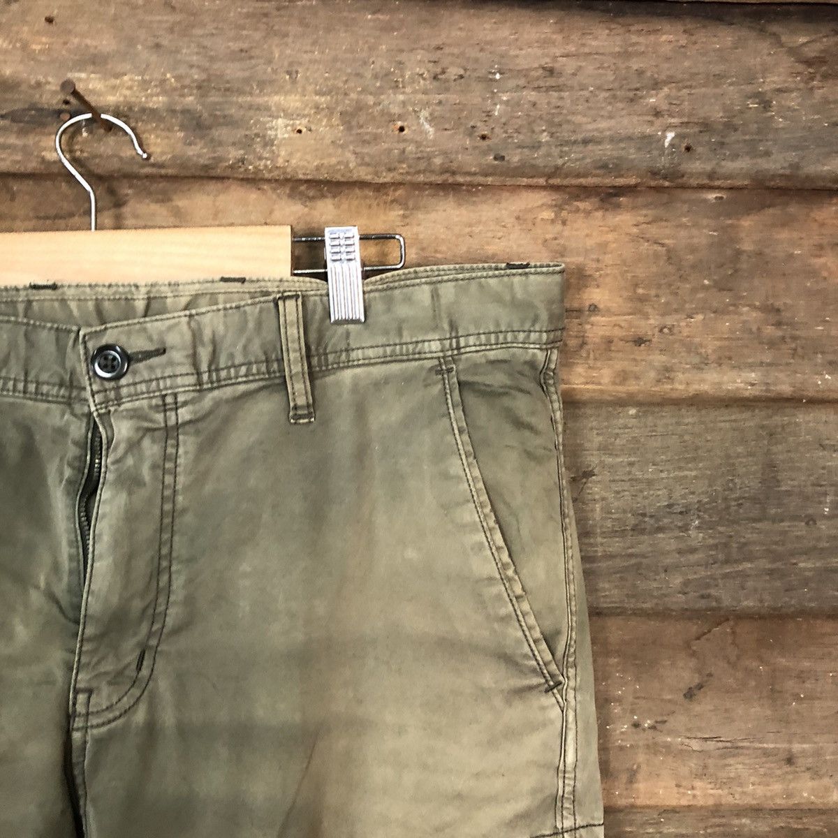 Japanese Brand DL Uniqlo faded Green multipocket Cargo Pants #7054 Size US 33 - 5 Thumbnail
