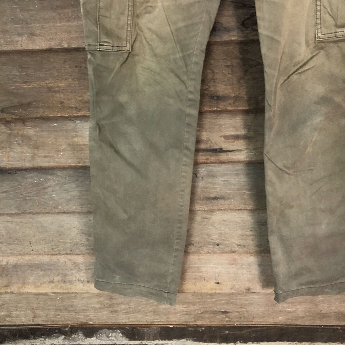 Japanese Brand DL Uniqlo faded Green multipocket Cargo Pants #7054 Size US 33 - 8 Thumbnail