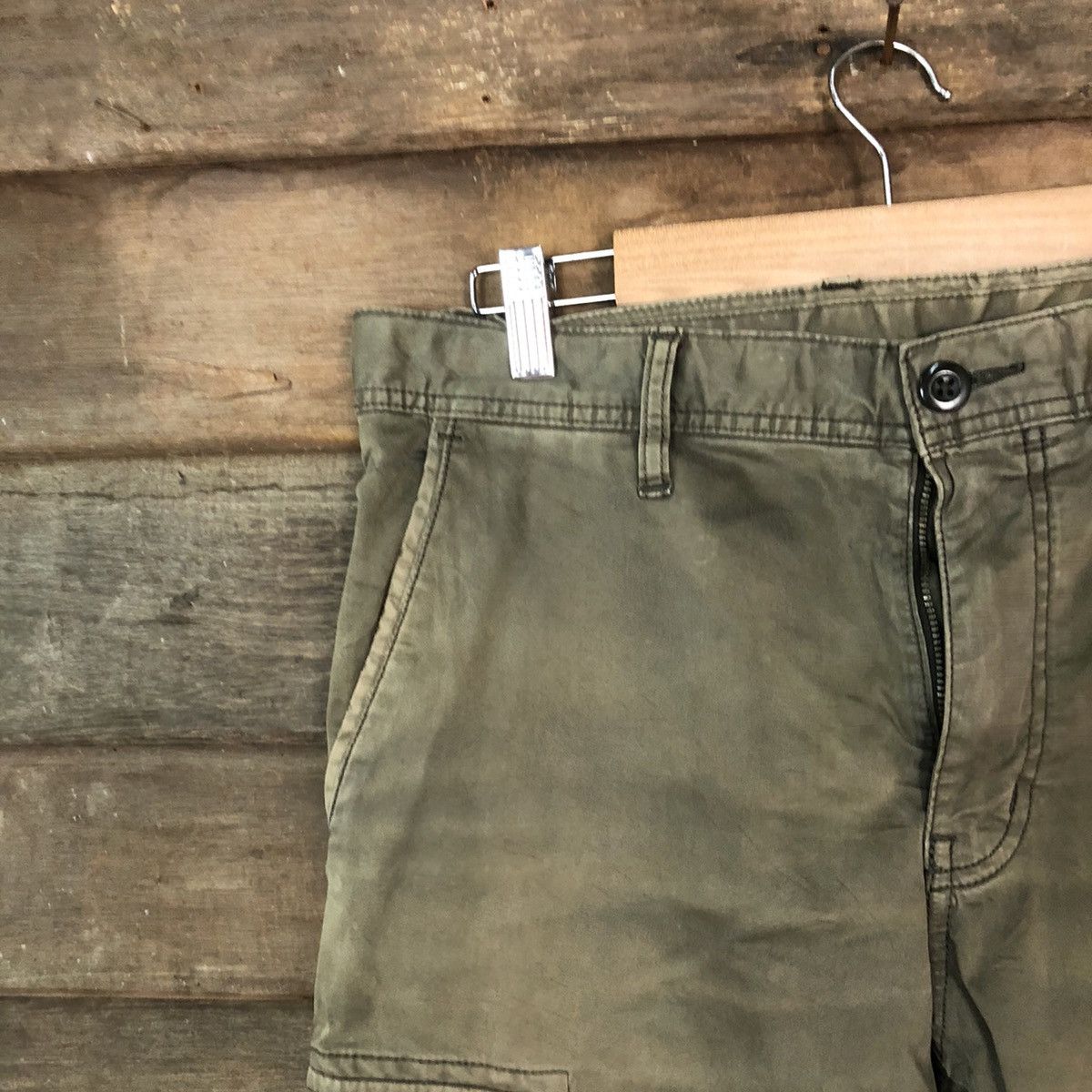 Japanese Brand DL Uniqlo faded Green multipocket Cargo Pants #7054 Size US 33 - 4 Thumbnail