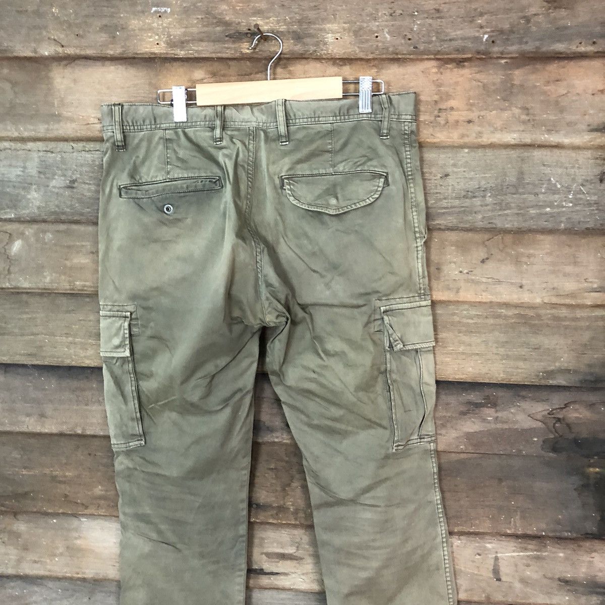 Japanese Brand DL Uniqlo faded Green multipocket Cargo Pants #7054 Size US 33 - 11 Thumbnail