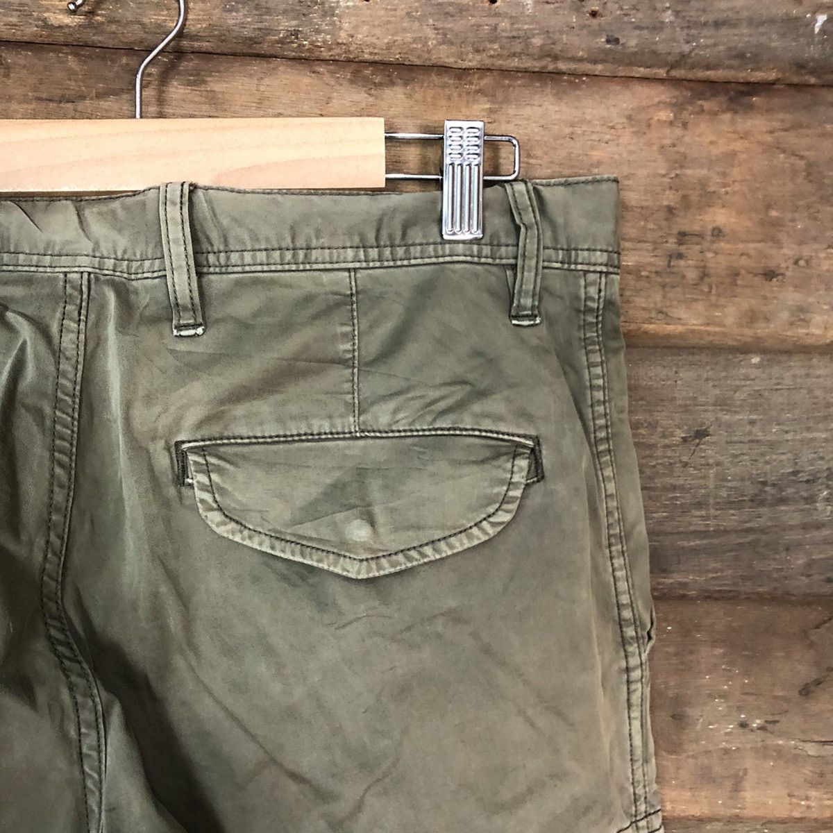 Japanese Brand DL Uniqlo faded Green multipocket Cargo Pants #7054 Size US 33 - 14 Thumbnail