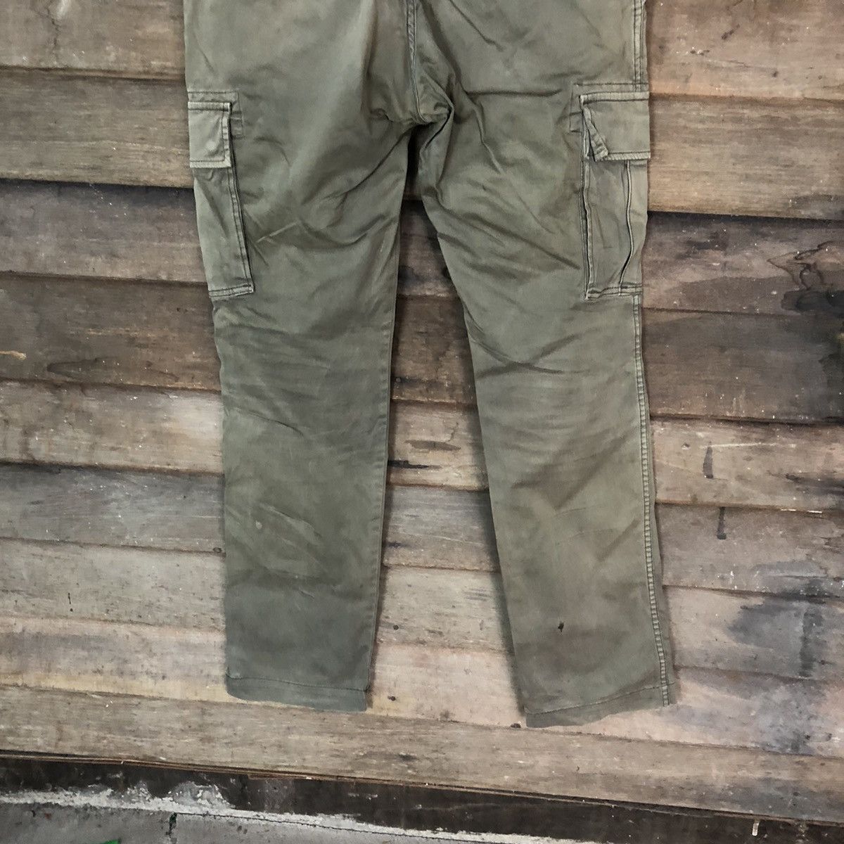 Japanese Brand DL Uniqlo faded Green multipocket Cargo Pants #7054 Size US 33 - 12 Thumbnail
