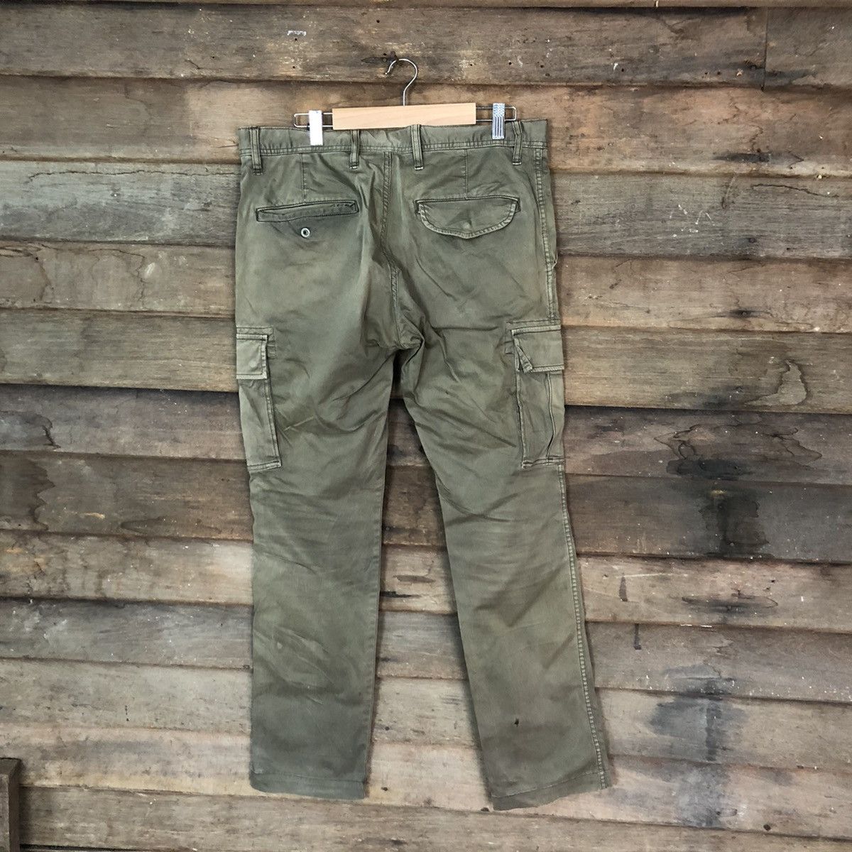 Japanese Brand DL Uniqlo faded Green multipocket Cargo Pants #7054 Size US 33 - 10 Thumbnail