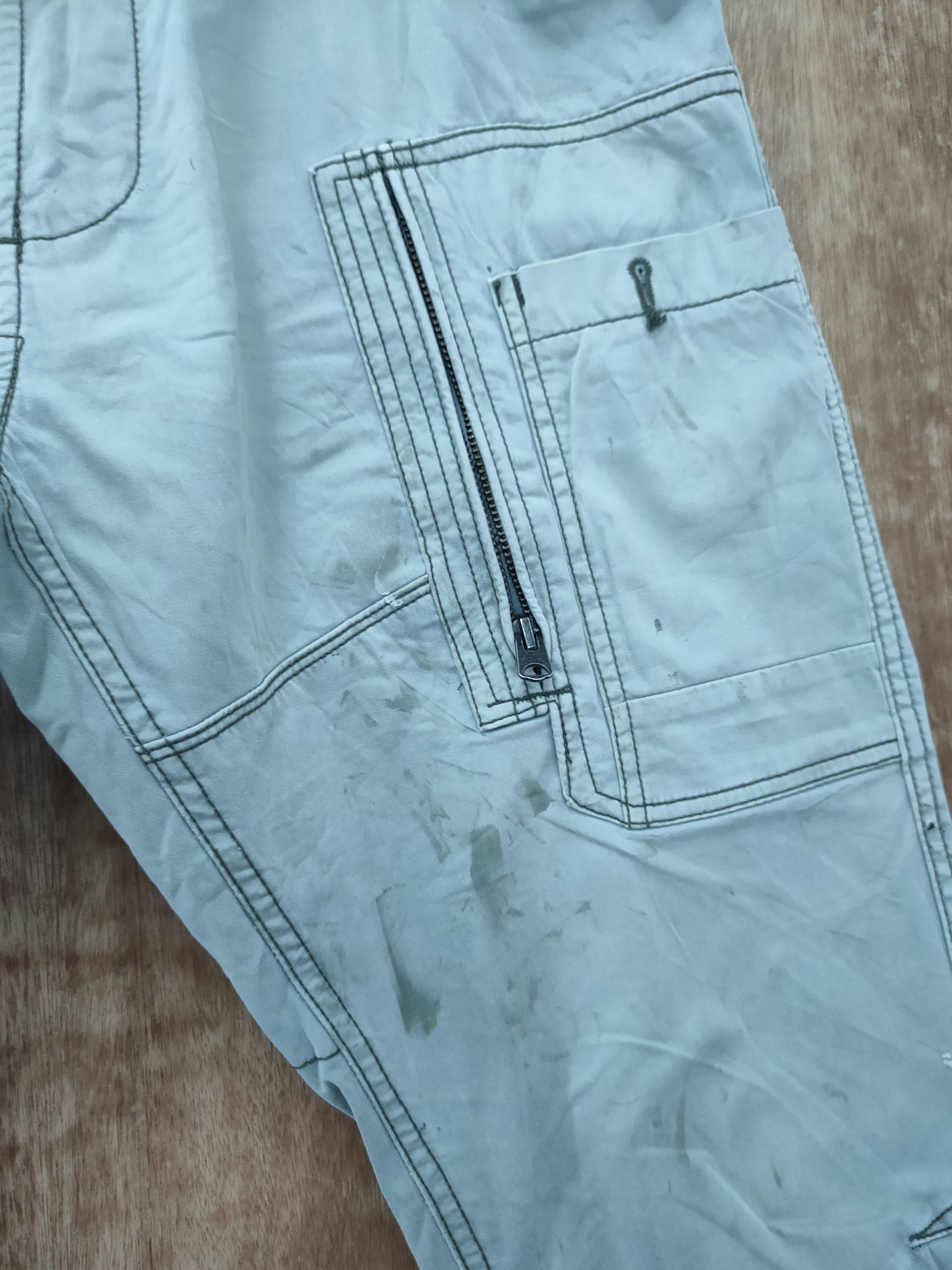 Japanese Brand DL RZ Frontier japan distressed thrashed cargo pants #46-249 Size US 33 - 5 Thumbnail