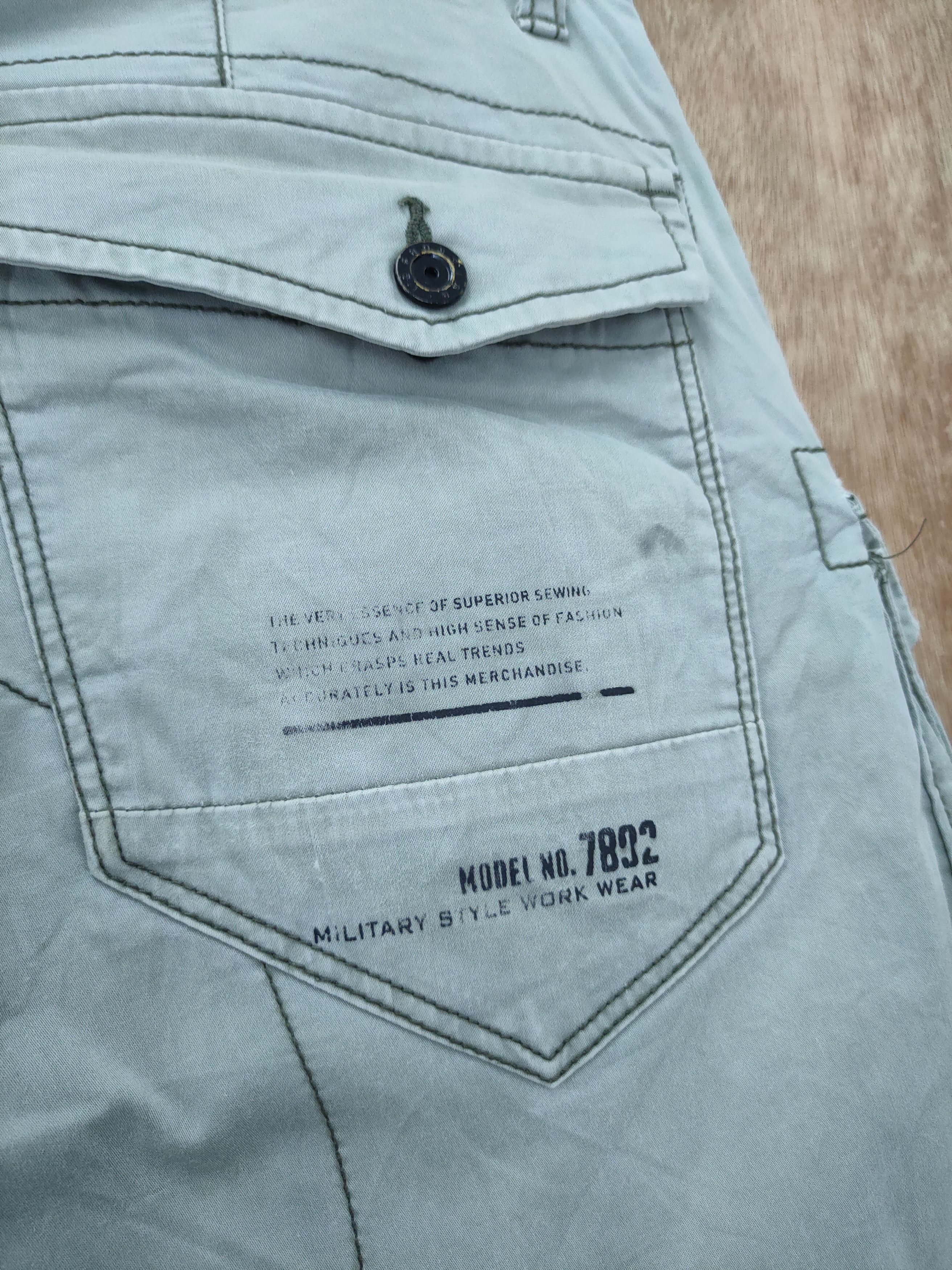 Japanese Brand DL RZ Frontier japan distressed thrashed cargo pants #46-249 Size US 33 - 14 Thumbnail