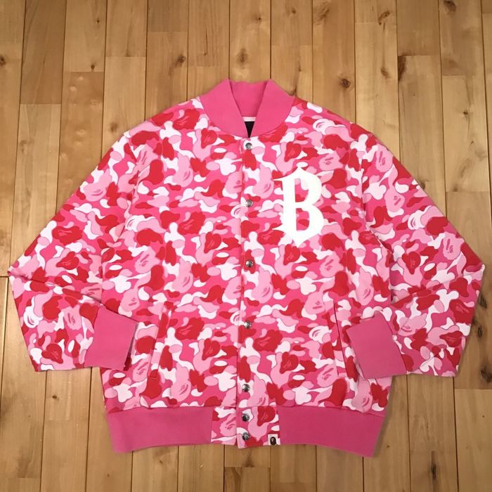 Bape BAPE ABC camo pink Sweat varsity jacket bomber | Grailed