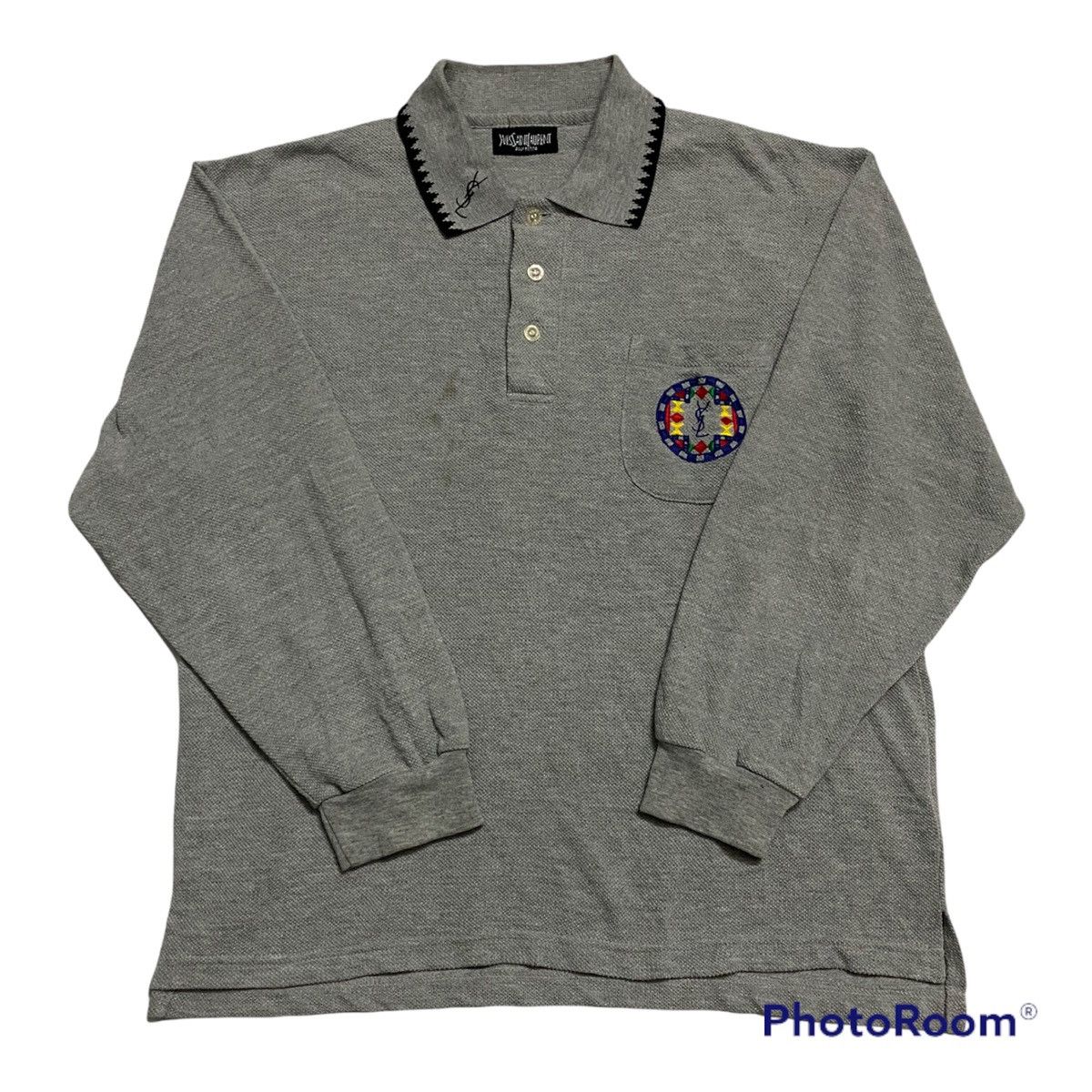 Japanese Brand × Vintage × Yves Saint Laurent Vintage YvesSaintLaurent Longsleeve Polo Shirt Size US M / EU 48-50 / 2 - 1 Thumbnail