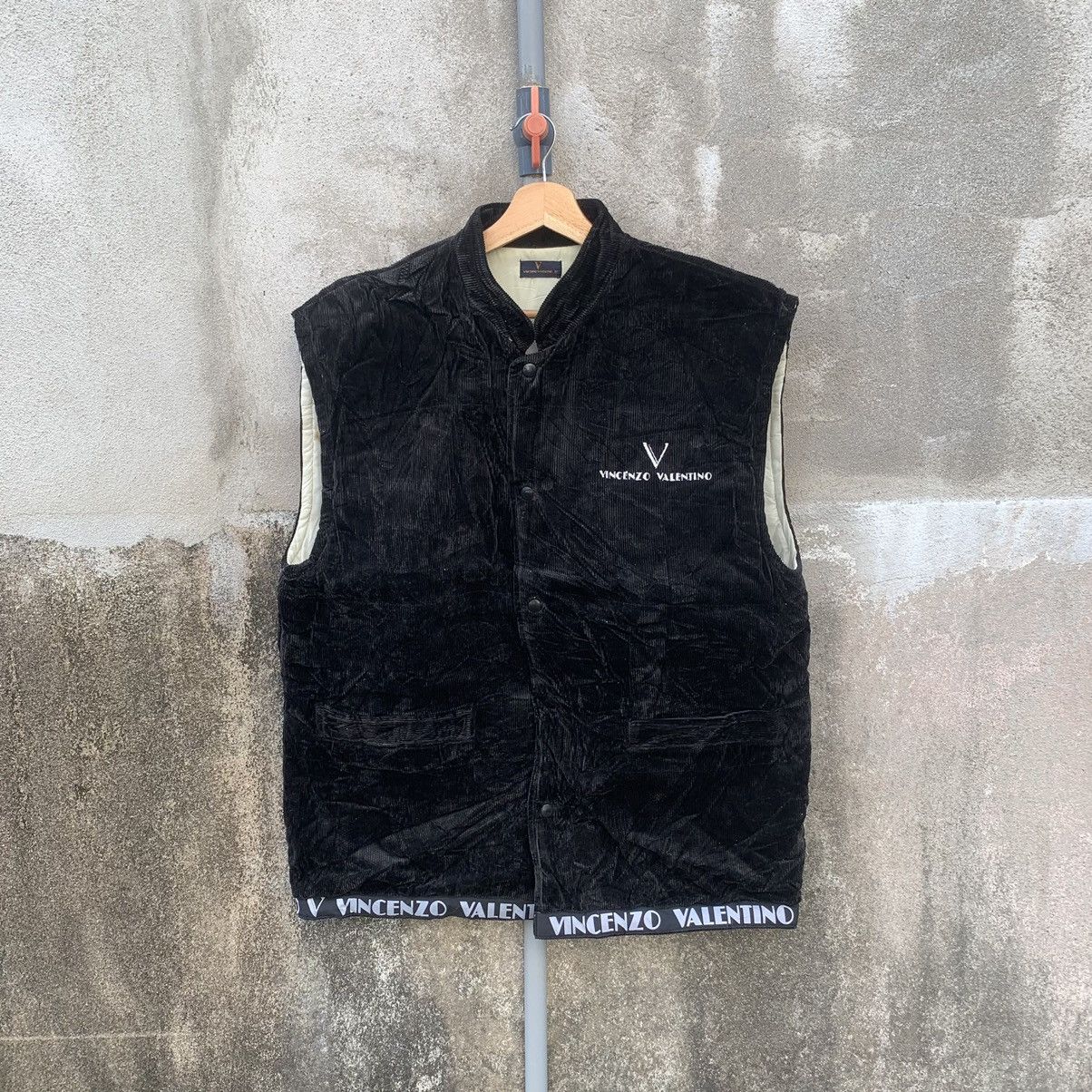 Designer × Japanese Brand Vincenzo Valentino Corduroy Black Button Ups Vest Size US L / EU 52-54 / 3 - 1 Thumbnail