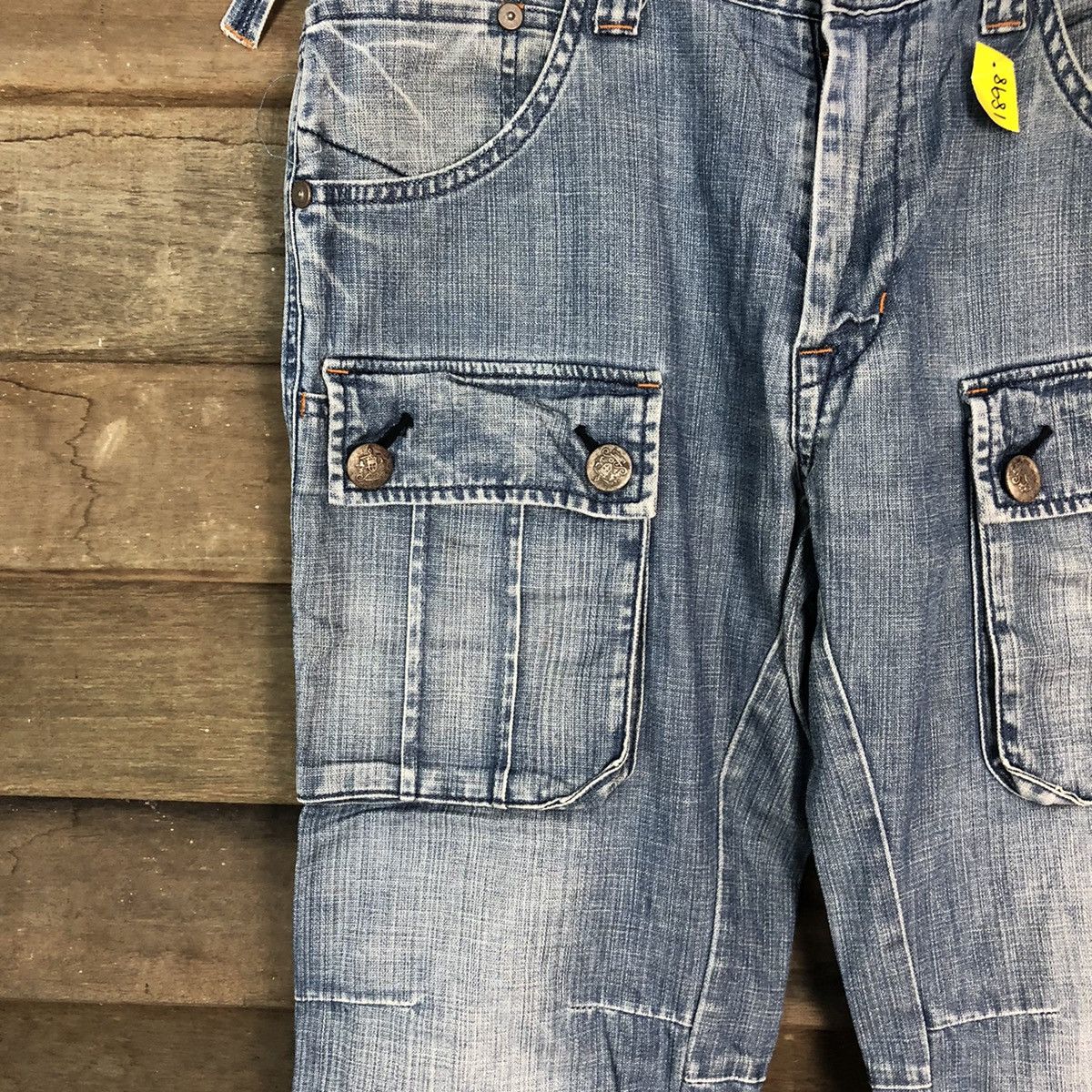 Japanese Brand DL Barteck Denim cargo utility faded Multipocket Pants #1898 Size US 34 / EU 50 - 6 Thumbnail