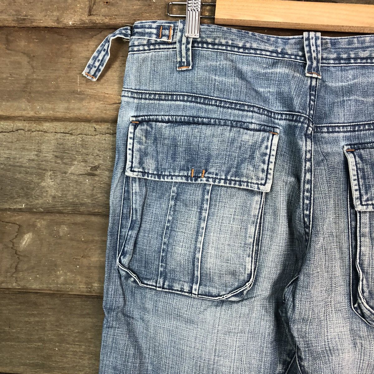 Japanese Brand DL Barteck Denim cargo utility faded Multipocket Pants #1898 Size US 34 / EU 50 - 14 Thumbnail