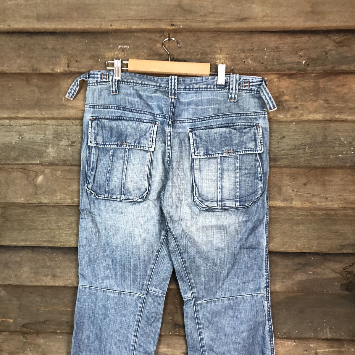 Japanese Brand DL Barteck Denim cargo utility faded Multipocket Pants #1898 Size US 34 / EU 50 - 12 Thumbnail