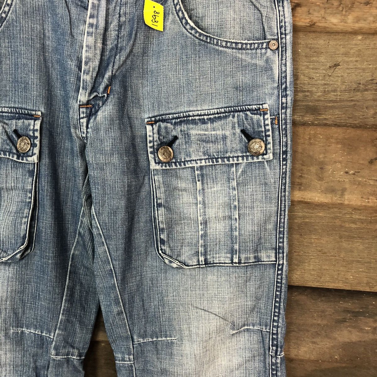 Japanese Brand DL Barteck Denim cargo utility faded Multipocket Pants #1898 Size US 34 / EU 50 - 7 Thumbnail