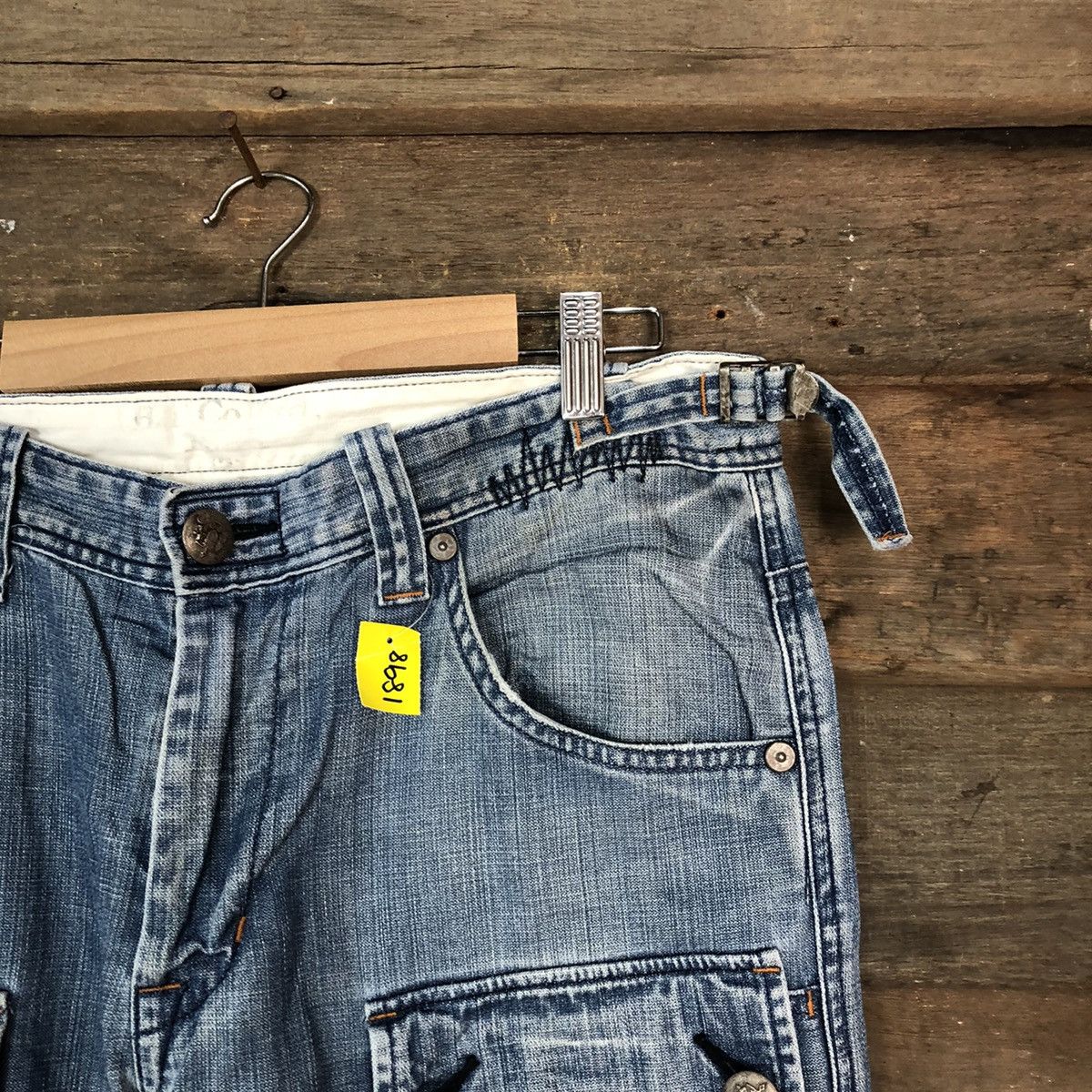 Japanese Brand DL Barteck Denim cargo utility faded Multipocket Pants #1898 Size US 34 / EU 50 - 5 Thumbnail