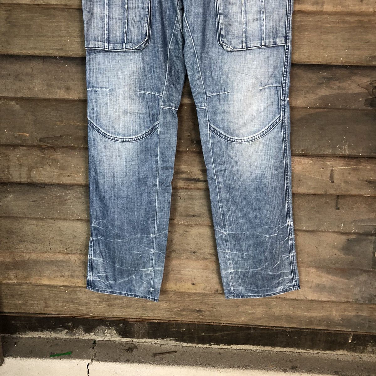 Japanese Brand DL Barteck Denim cargo utility faded Multipocket Pants #1898 Size US 34 / EU 50 - 3 Thumbnail