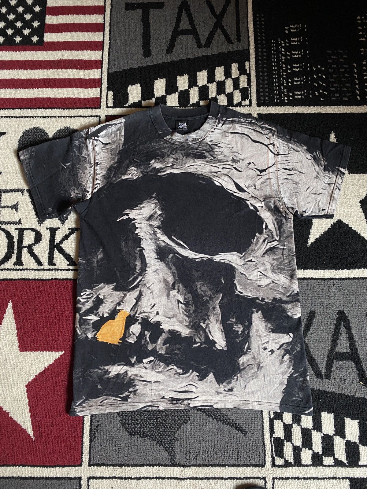 Streetwear × Stussy × Vintage Stussy vintage skull tee gold teeth 