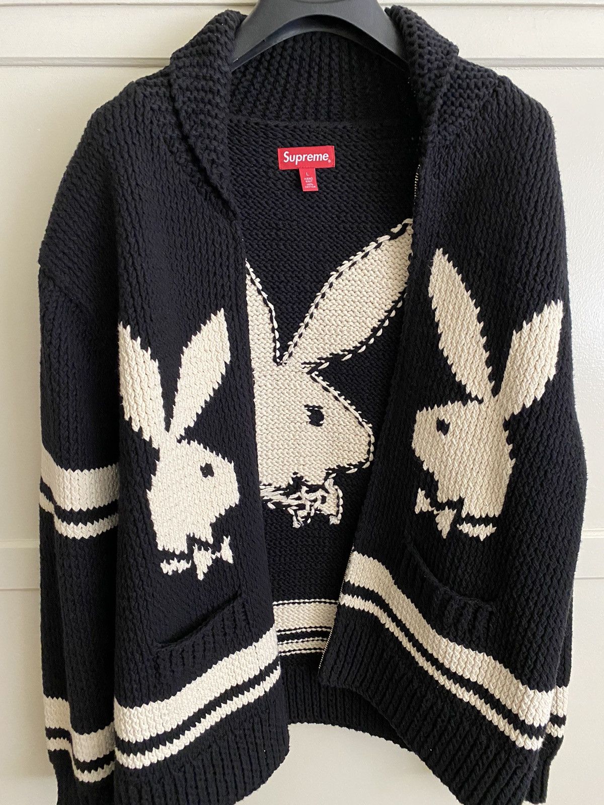 Supreme Playboy Collar Full Zip Sweater