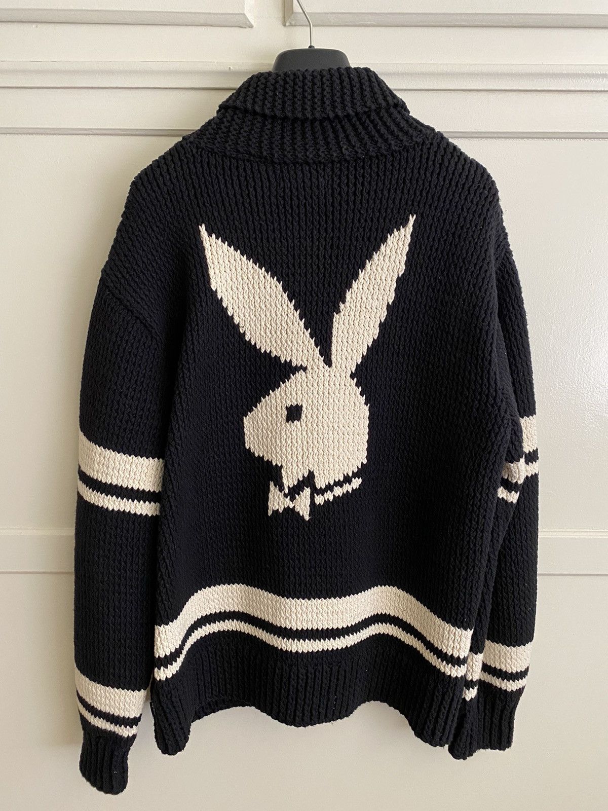 Supreme Playboy Shawl Collar Full Zip Sweater