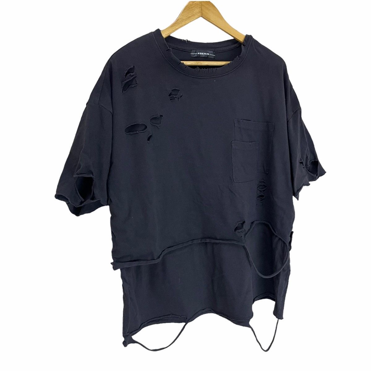 Japanese Brand × Le Grande Bleu (L.G.B.) SICK💥 A’GEM / 9 THRASHED DISTRESSED DISTROYED TSHIRT Size US XL / EU 56 / 4 - 2 Thumbnail