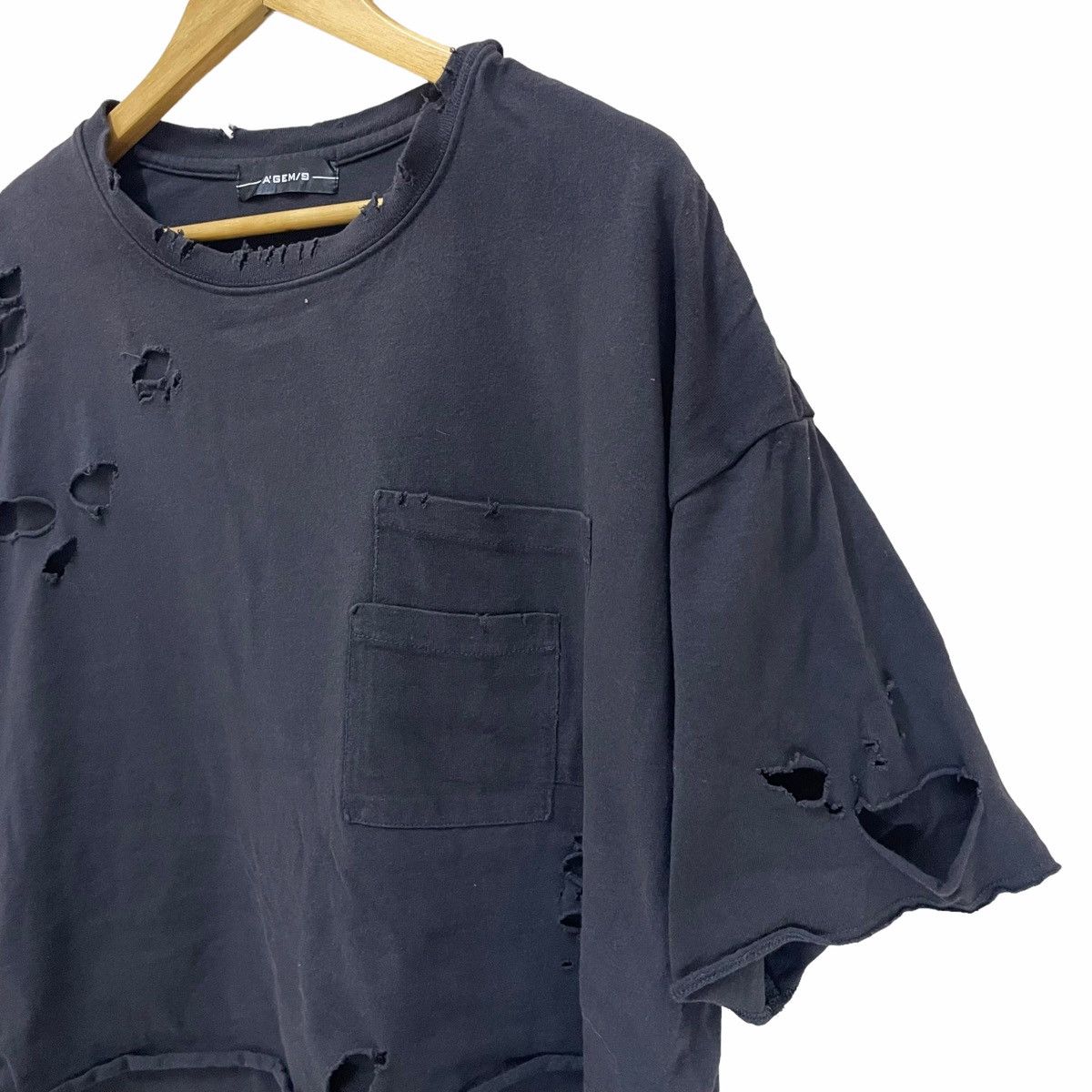 Japanese Brand × Le Grande Bleu (L.G.B.) SICK💥 A’GEM / 9 THRASHED DISTRESSED DISTROYED TSHIRT Size US XL / EU 56 / 4 - 4 Thumbnail