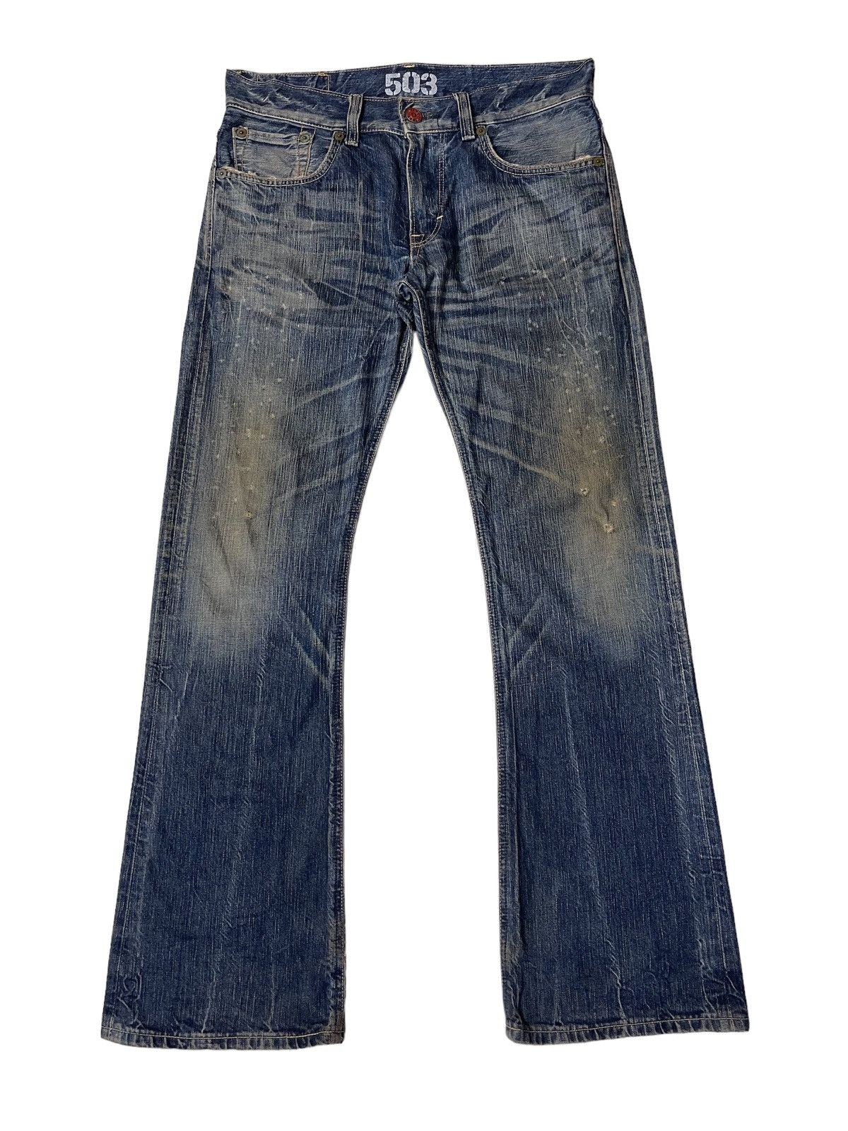Vintage Edwin 503 Flared Rusty Distressed Denim Size US 34 / EU 50 - 1 Thumbnail