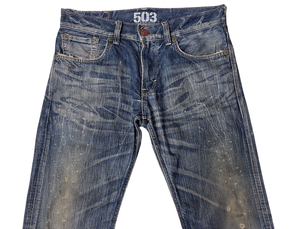 Vintage Edwin 503 Flared Rusty Distressed Denim Size US 34 / EU 50 - 7 Thumbnail