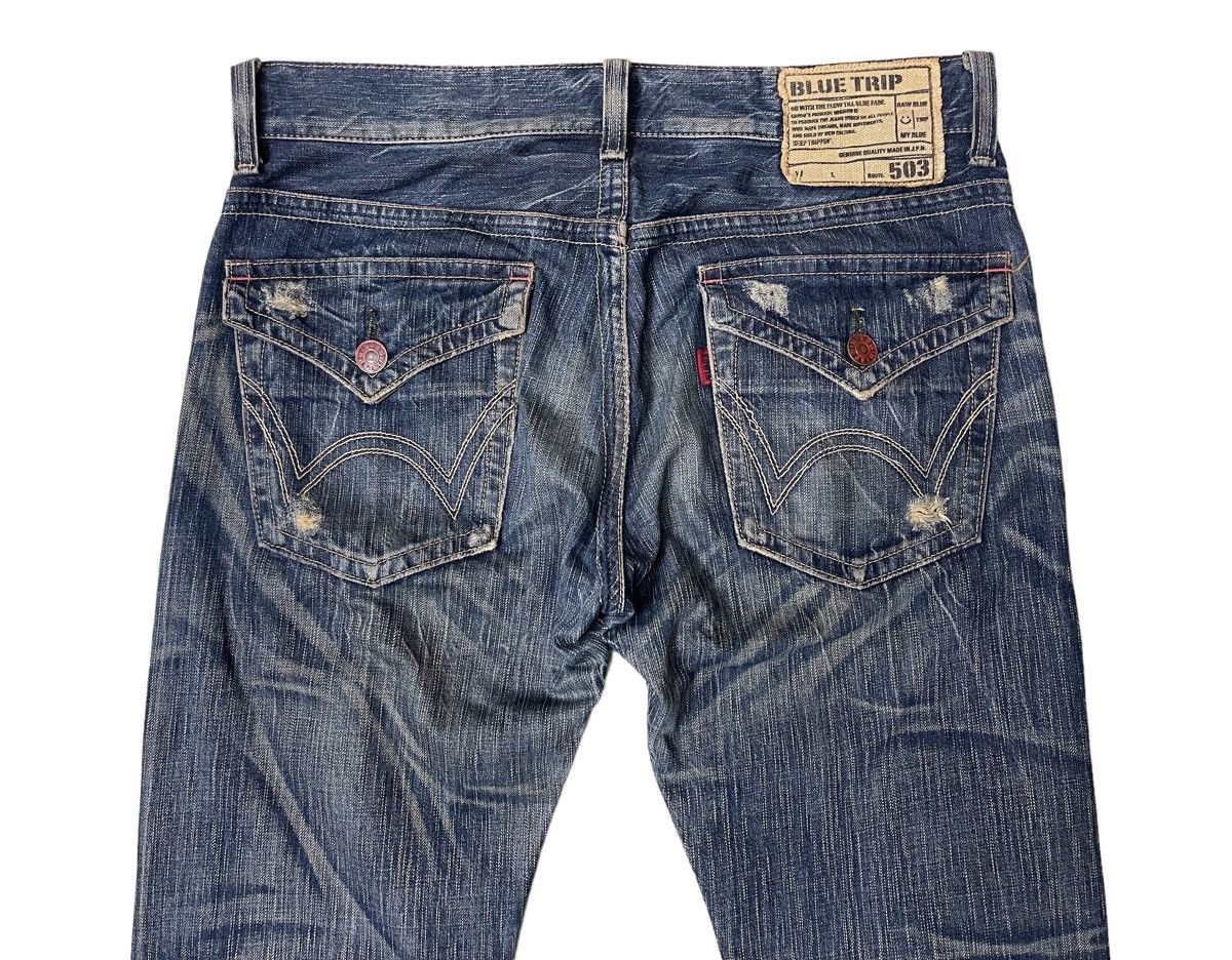 Vintage Edwin 503 Flared Rusty Distressed Denim Size US 34 / EU 50 - 6 Thumbnail