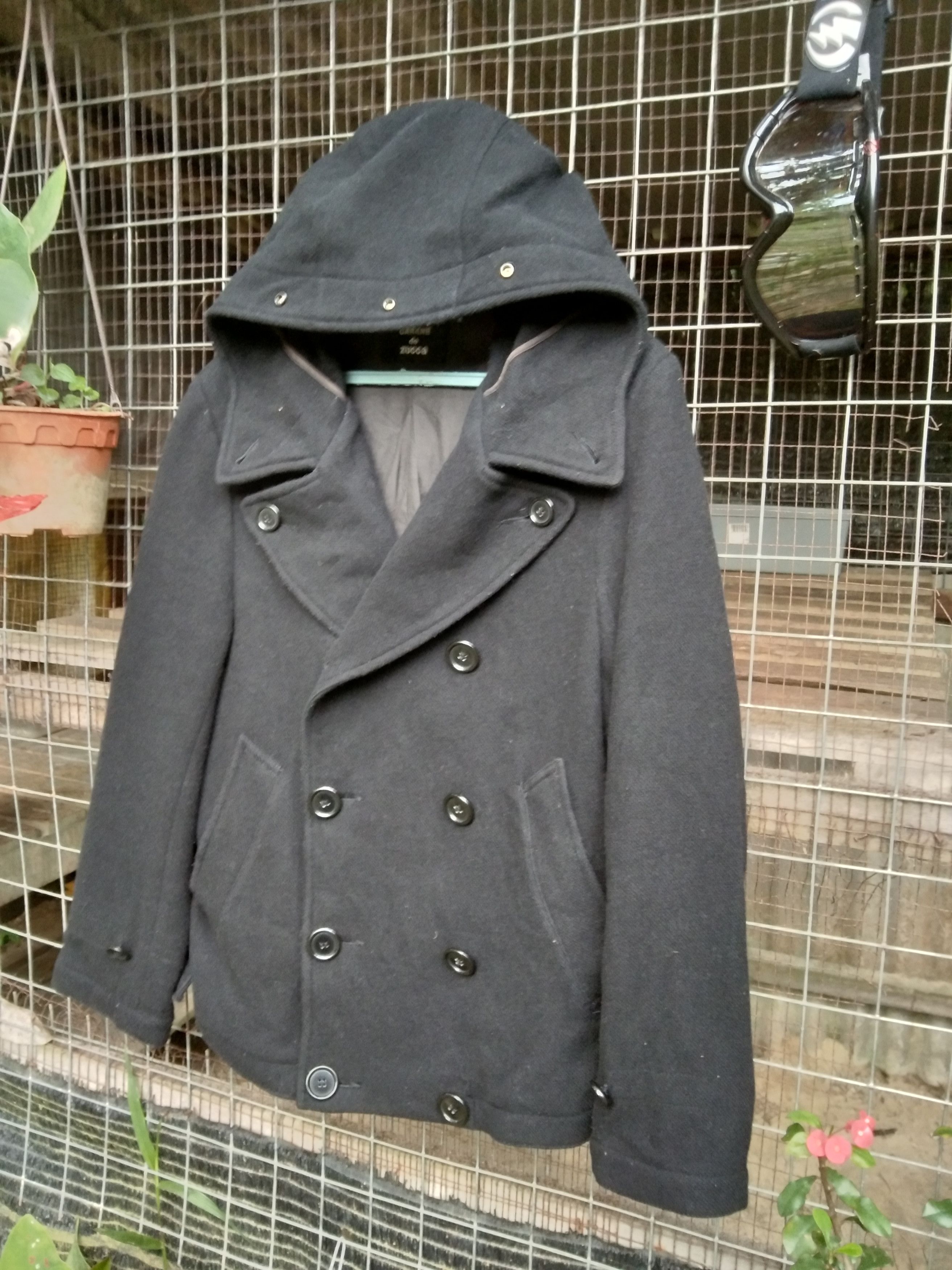 CABANE de ZUCCa × Issey Miyake CABANE DE ZUCCA DOUBLE BREAST WOOL COAT Size US S / EU 44-46 / 1 - 3 Thumbnail