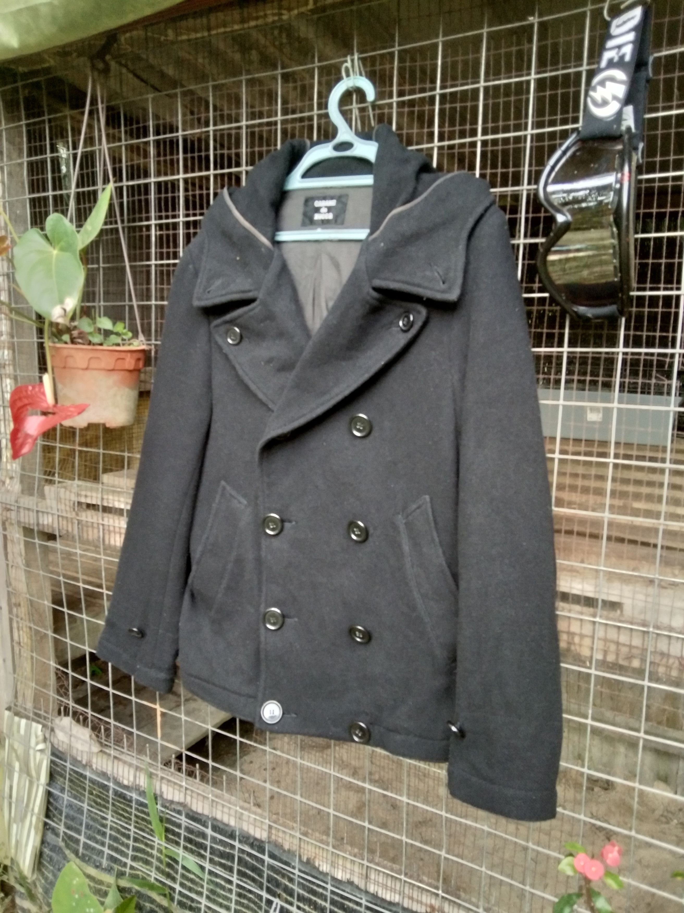 CABANE de ZUCCa × Issey Miyake CABANE DE ZUCCA DOUBLE BREAST WOOL COAT Size US S / EU 44-46 / 1 - 7 Thumbnail