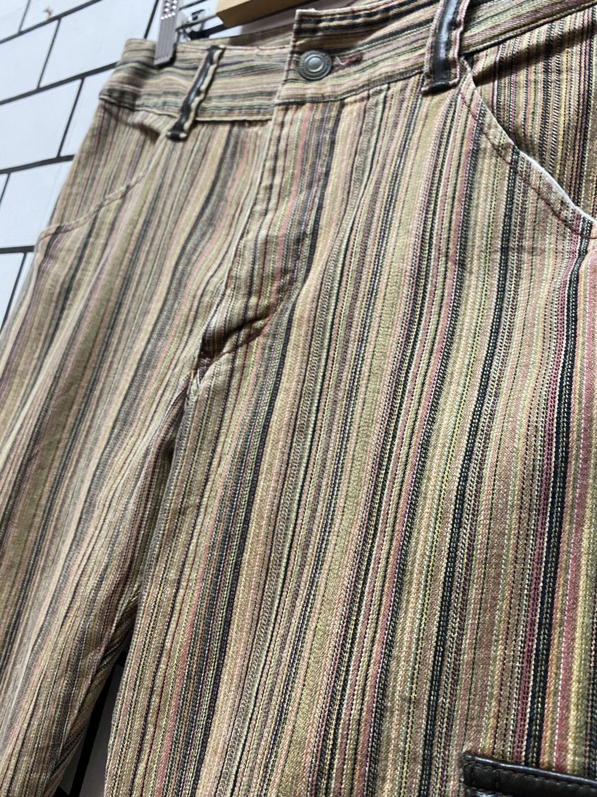 Designer × Japanese Brand Japan Designer Mixt Cargo Striped Flared Pants Size US 28 / EU 44 - 9 Thumbnail