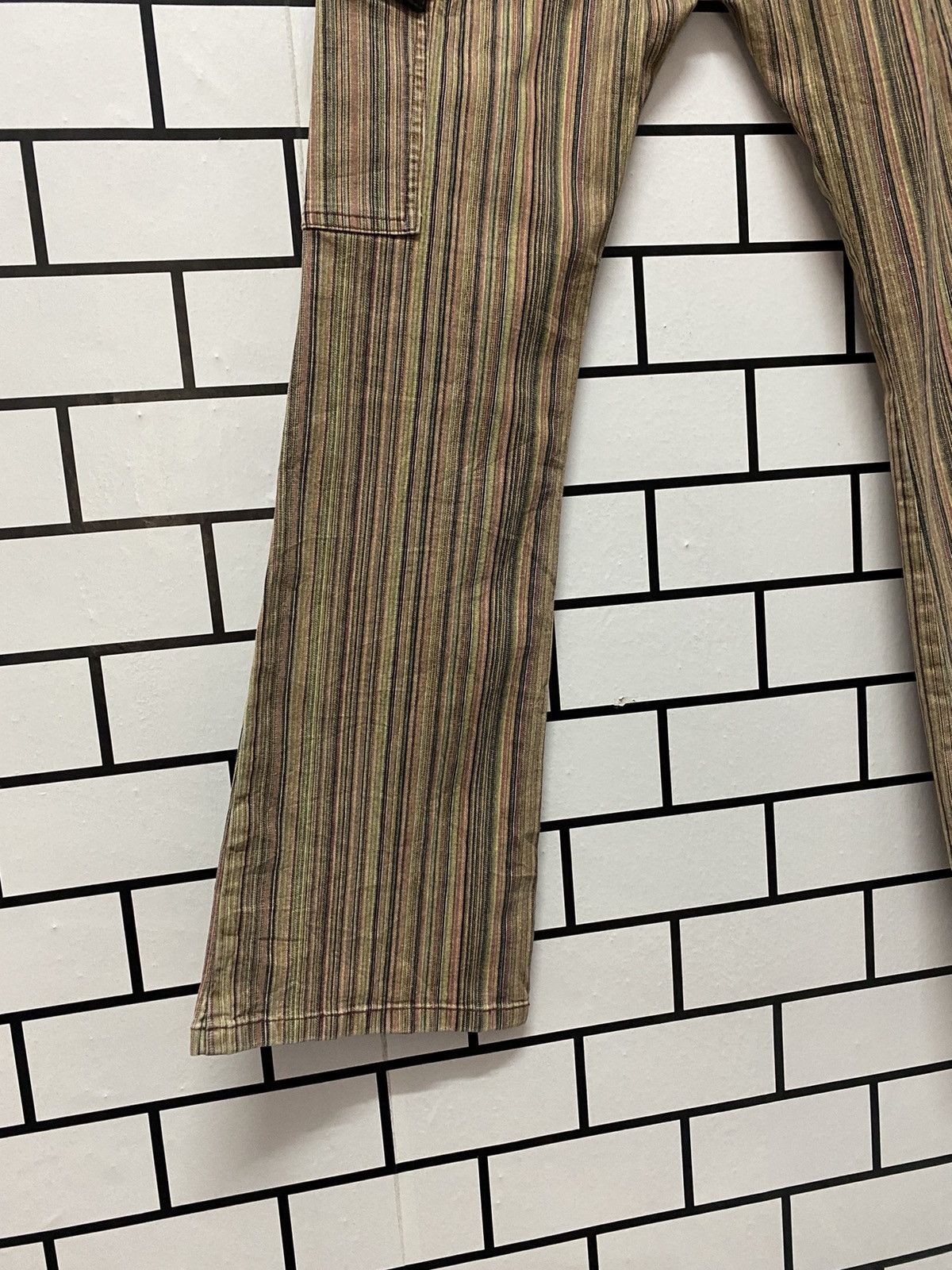 Designer × Japanese Brand Japan Designer Mixt Cargo Striped Flared Pants Size US 28 / EU 44 - 13 Thumbnail