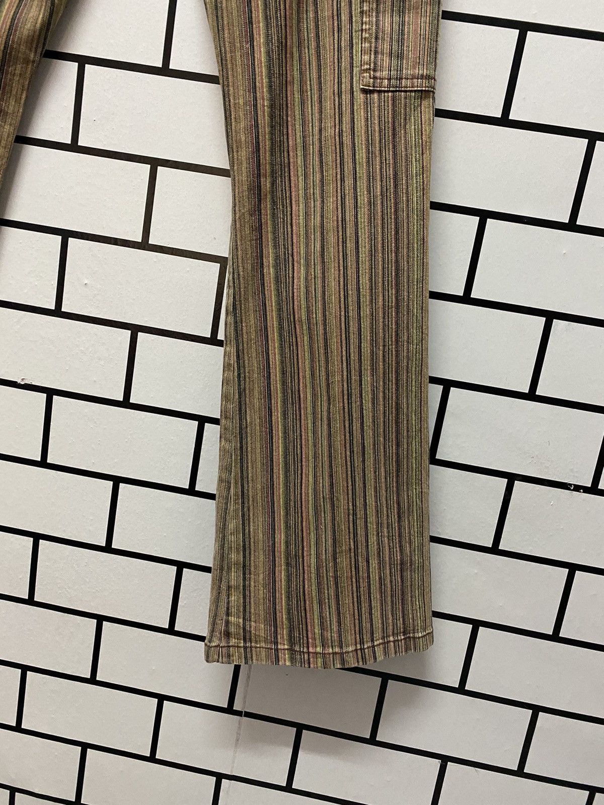 Designer × Japanese Brand Japan Designer Mixt Cargo Striped Flared Pants Size US 28 / EU 44 - 12 Thumbnail