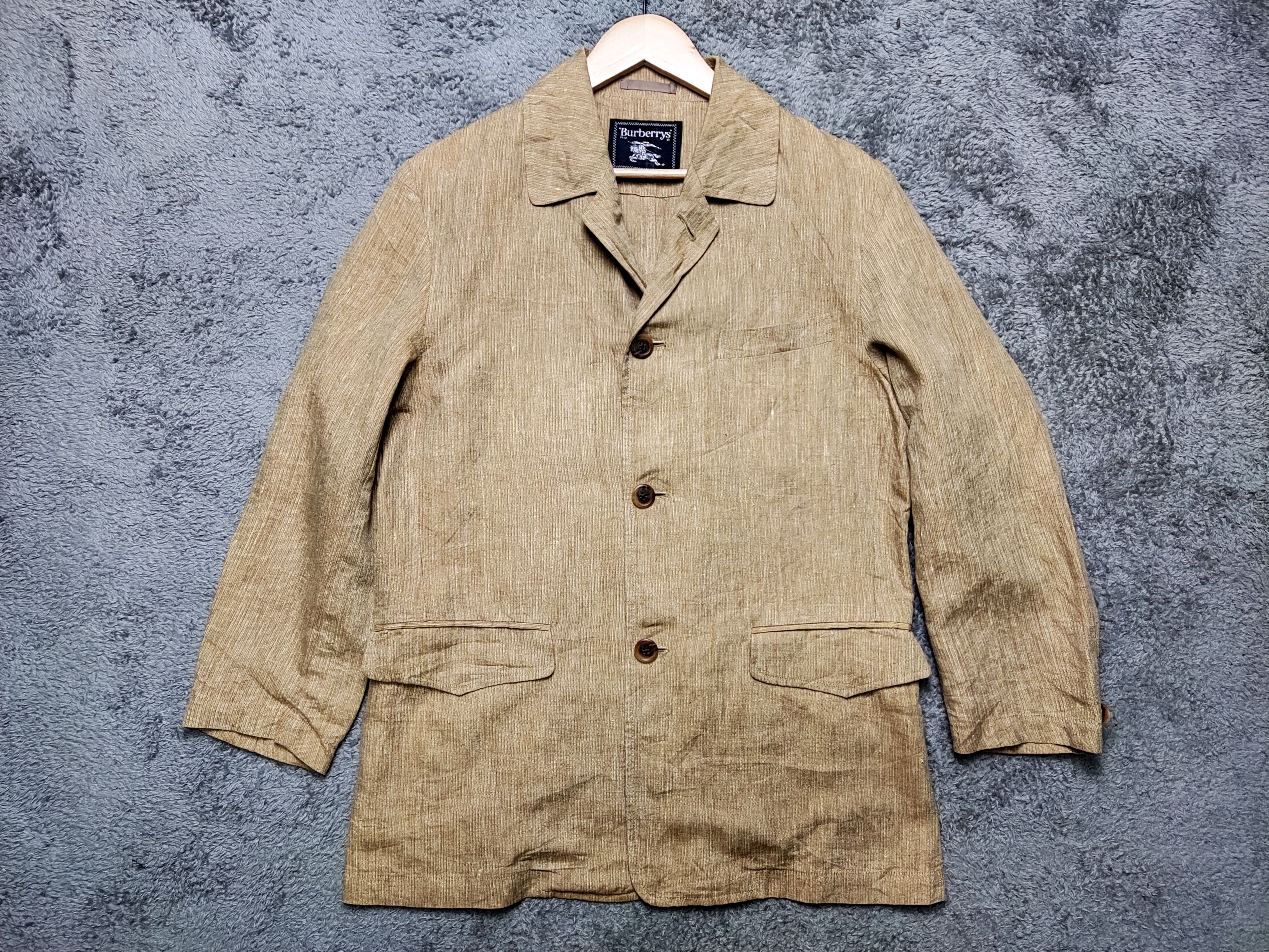 Burberry Vintage Burberry Blazer Rare Metarials Design TP90 Size 42S - 1 Thumbnail