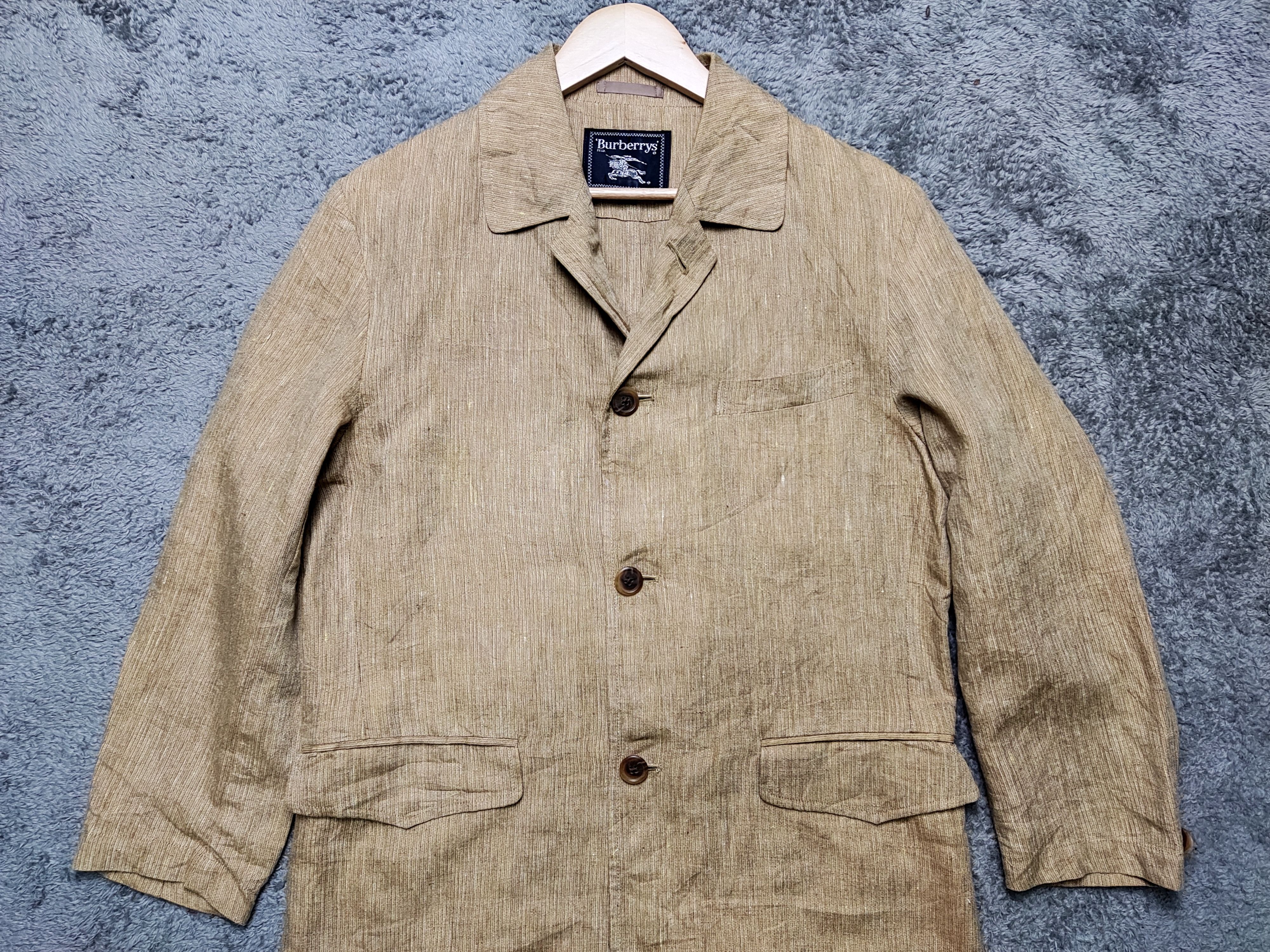 Burberry Vintage Burberry Blazer Rare Metarials Design TP90 Size 42S - 2 Thumbnail