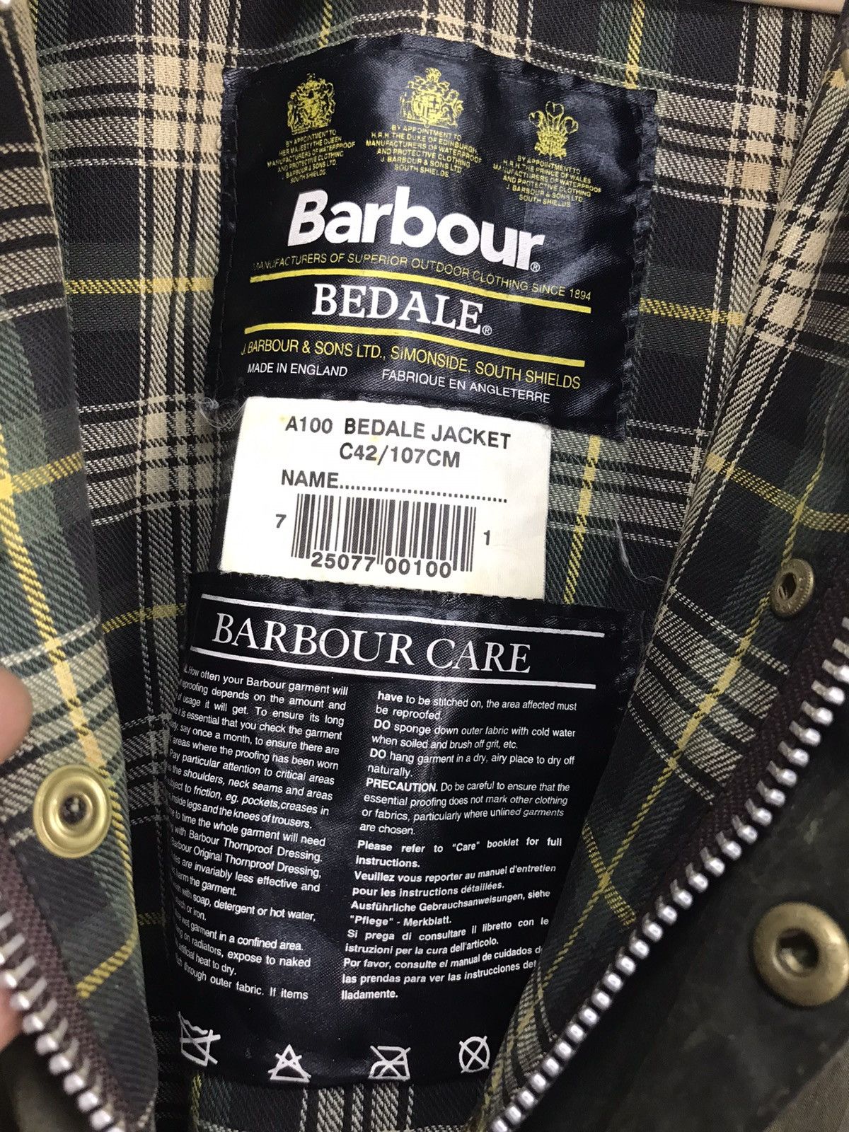 Barbour × Designer 🔥BEST OFFER 🔥Barbour distressed zipper jacket Size US L / EU 52-54 / 3 - 4 Thumbnail
