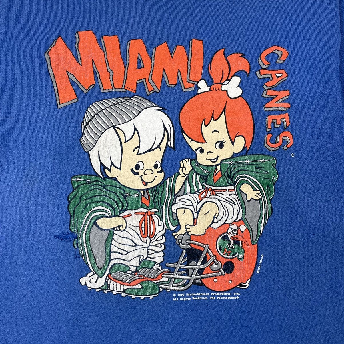 Cartoon Network Vintage Flintstones X Miami Canes Mirror Print Sweatshirt Size US L / EU 52-54 / 3 - 7 Thumbnail