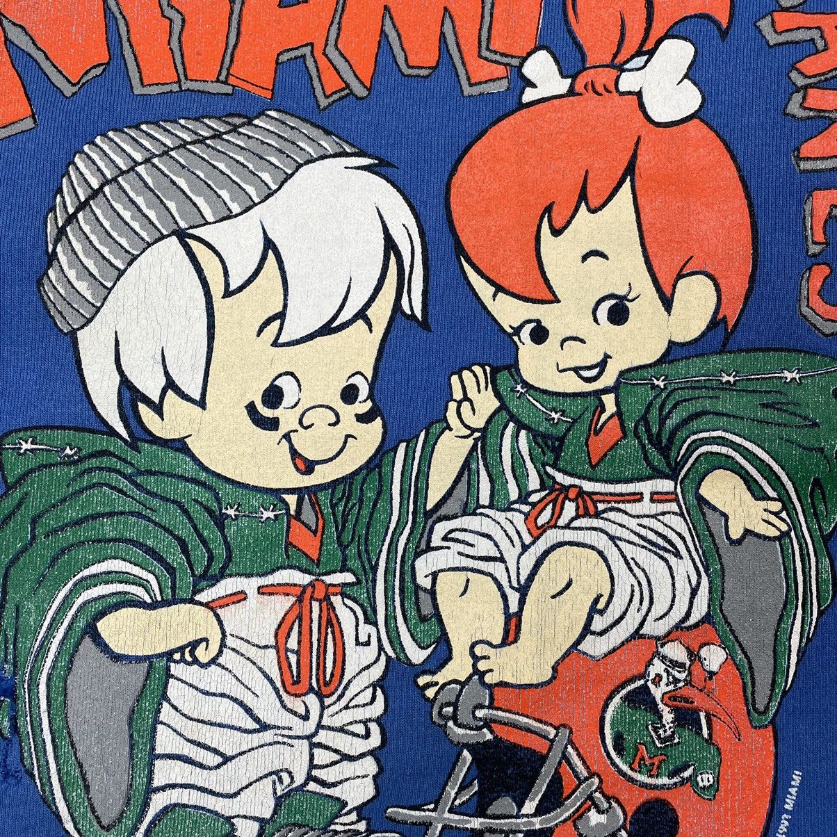 Cartoon Network Vintage Flintstones X Miami Canes Mirror Print Sweatshirt Size US L / EU 52-54 / 3 - 9 Thumbnail