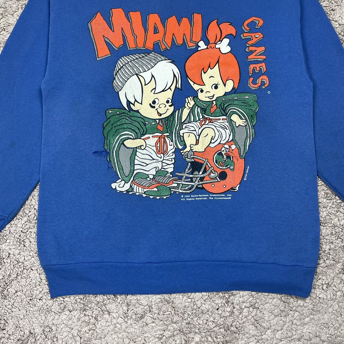 Cartoon Network Vintage Flintstones X Miami Canes Mirror Print Sweatshirt Size US L / EU 52-54 / 3 - 6 Thumbnail