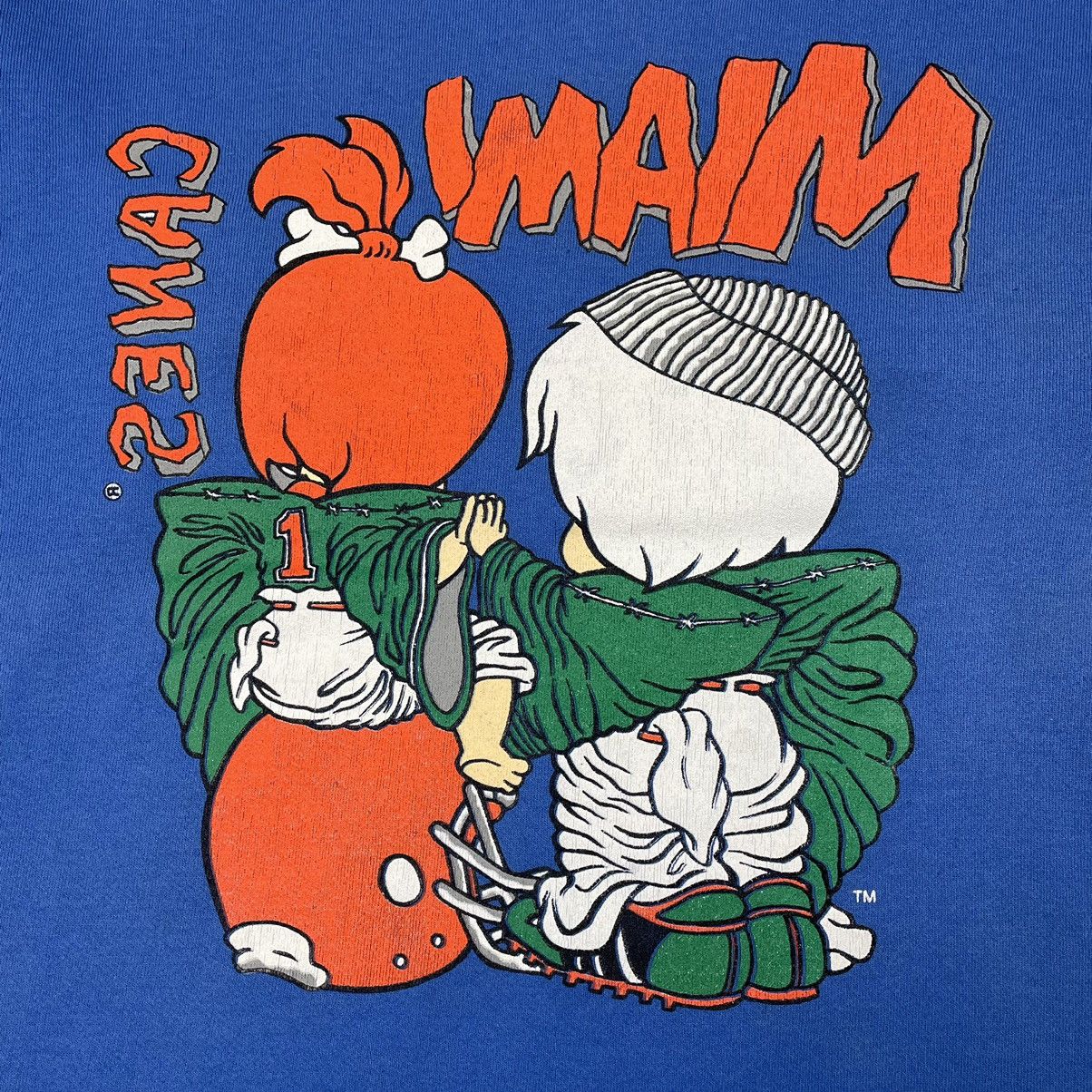 Cartoon Network Vintage Flintstones X Miami Canes Mirror Print Sweatshirt Size US L / EU 52-54 / 3 - 8 Thumbnail