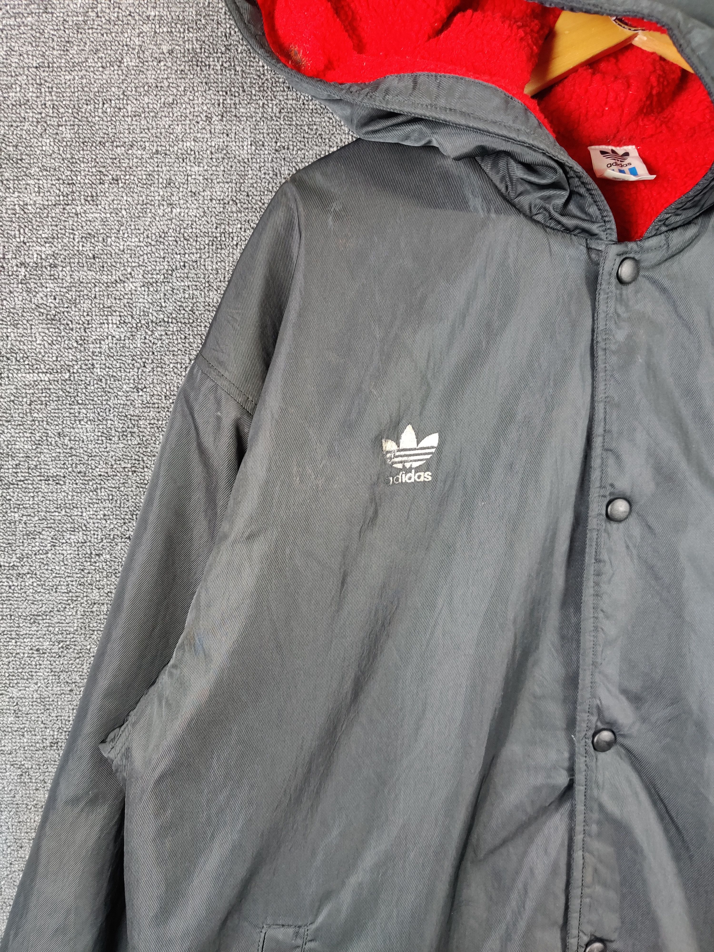 Adidas Vintage Adidas Trefoil Big Logo Winter Long Jacket Size US L / EU 52-54 / 3 - 6 Thumbnail