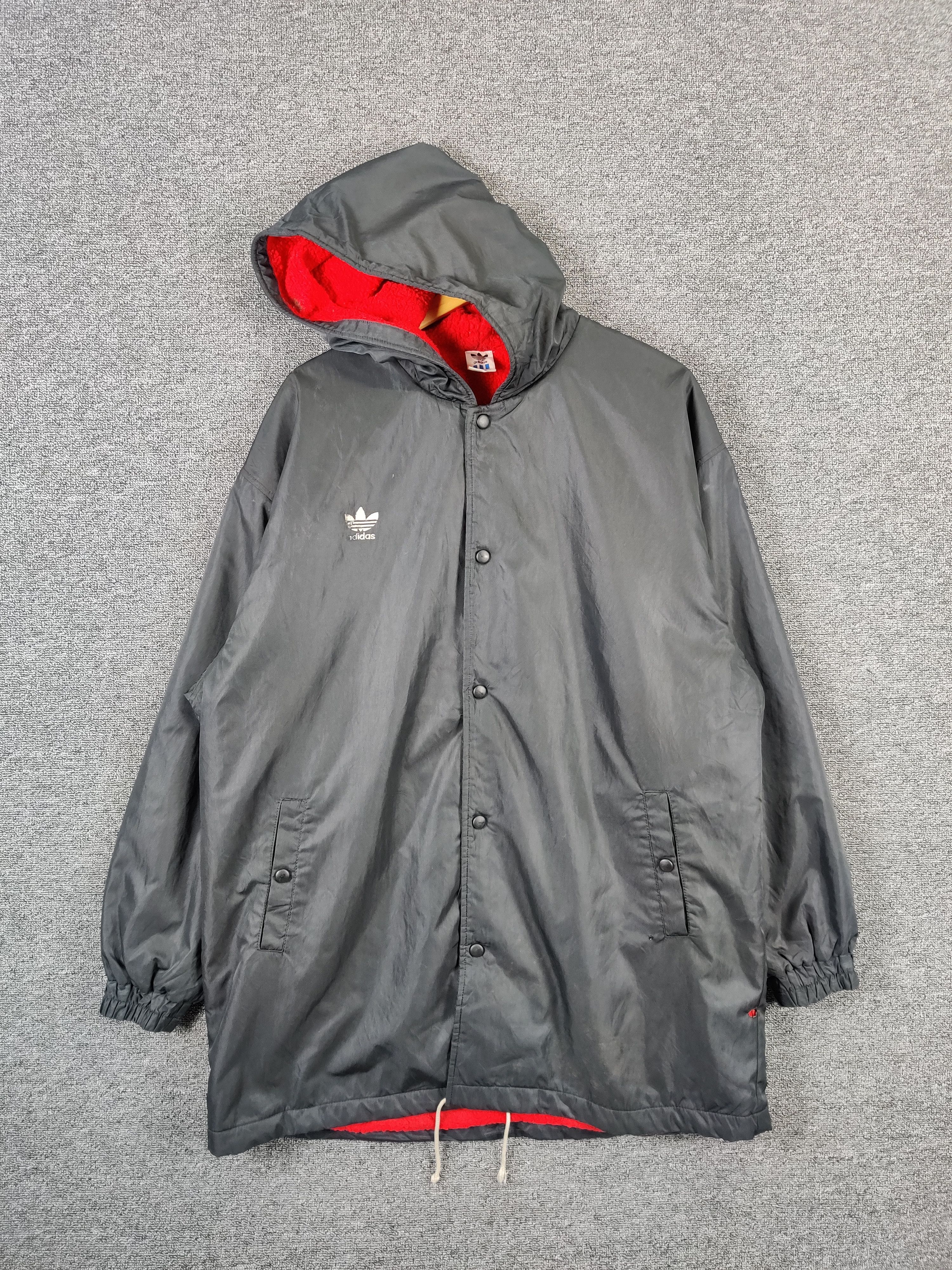Adidas Vintage Adidas Trefoil Big Logo Winter Long Jacket Size US L / EU 52-54 / 3 - 3 Thumbnail