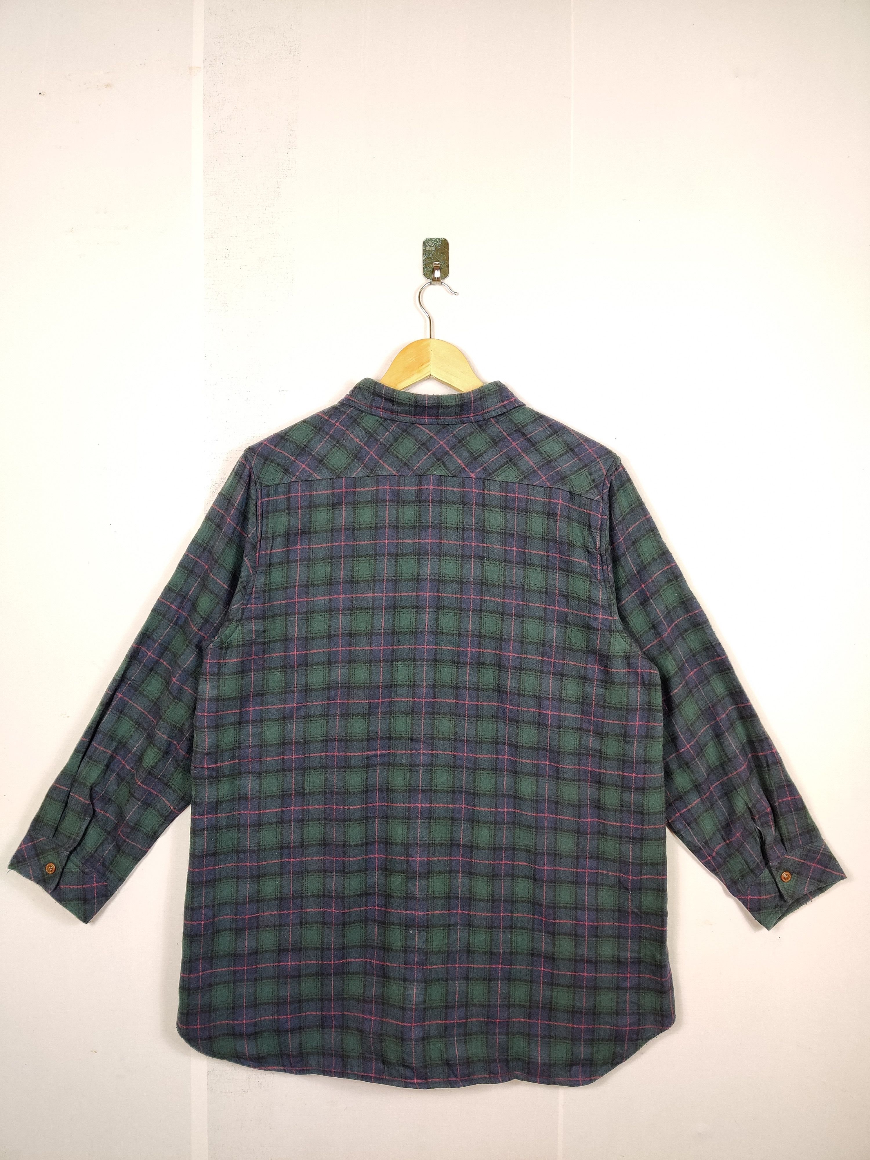 Flannel Vintage Checkered Fleece Flannel Shirt Button Up Size US XL / EU 56 / 4 - 7 Thumbnail