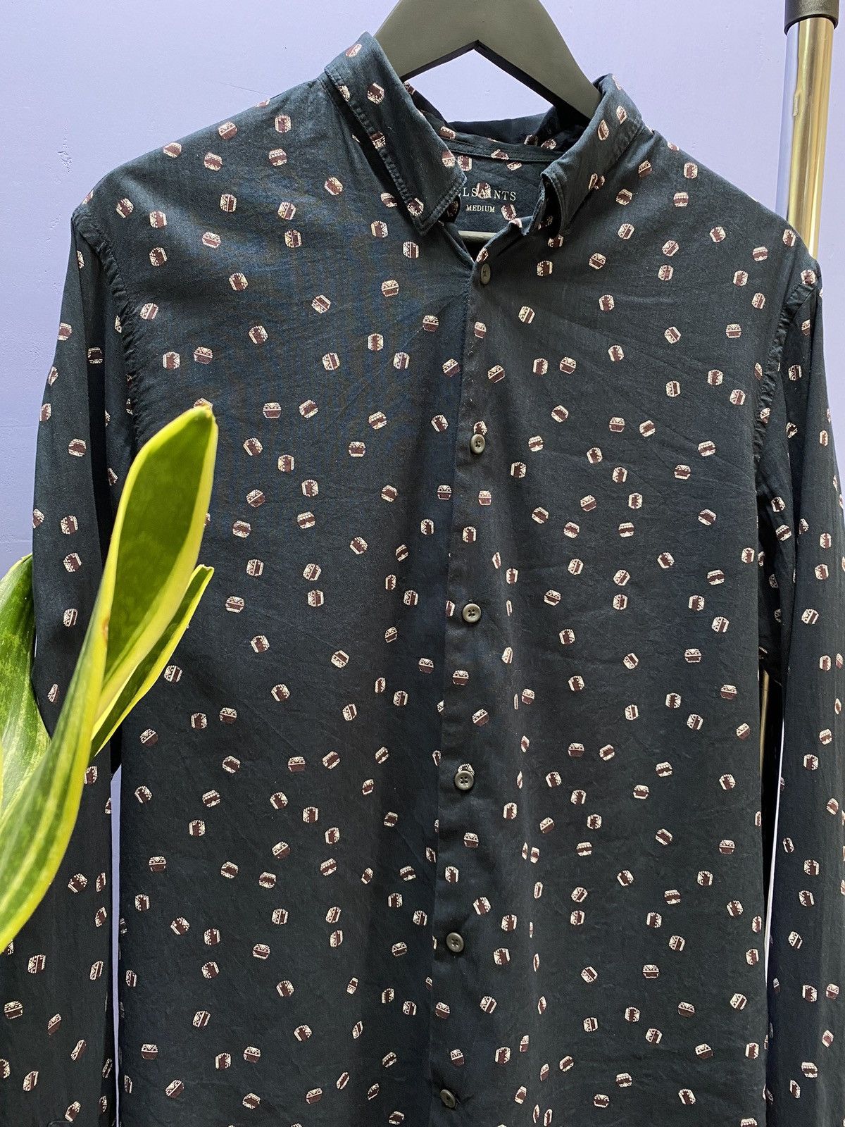 Other Allsaints Printed Button Up Long Sleeve Shirt Men’s M Black Size US M / EU 48-50 / 2 - 6 Thumbnail