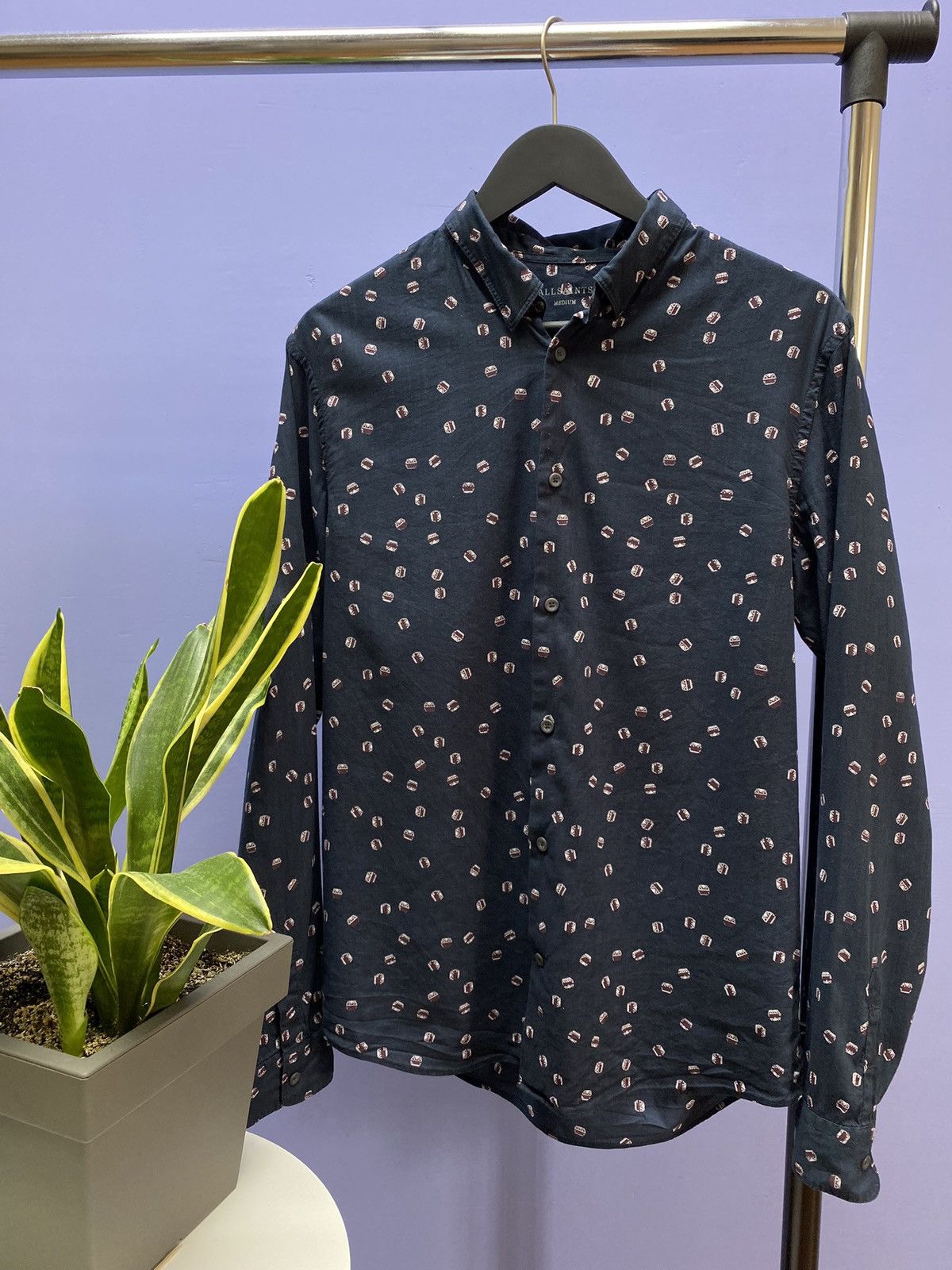 Other Allsaints Printed Button Up Long Sleeve Shirt Men’s M Black Size US M / EU 48-50 / 2 - 1 Thumbnail