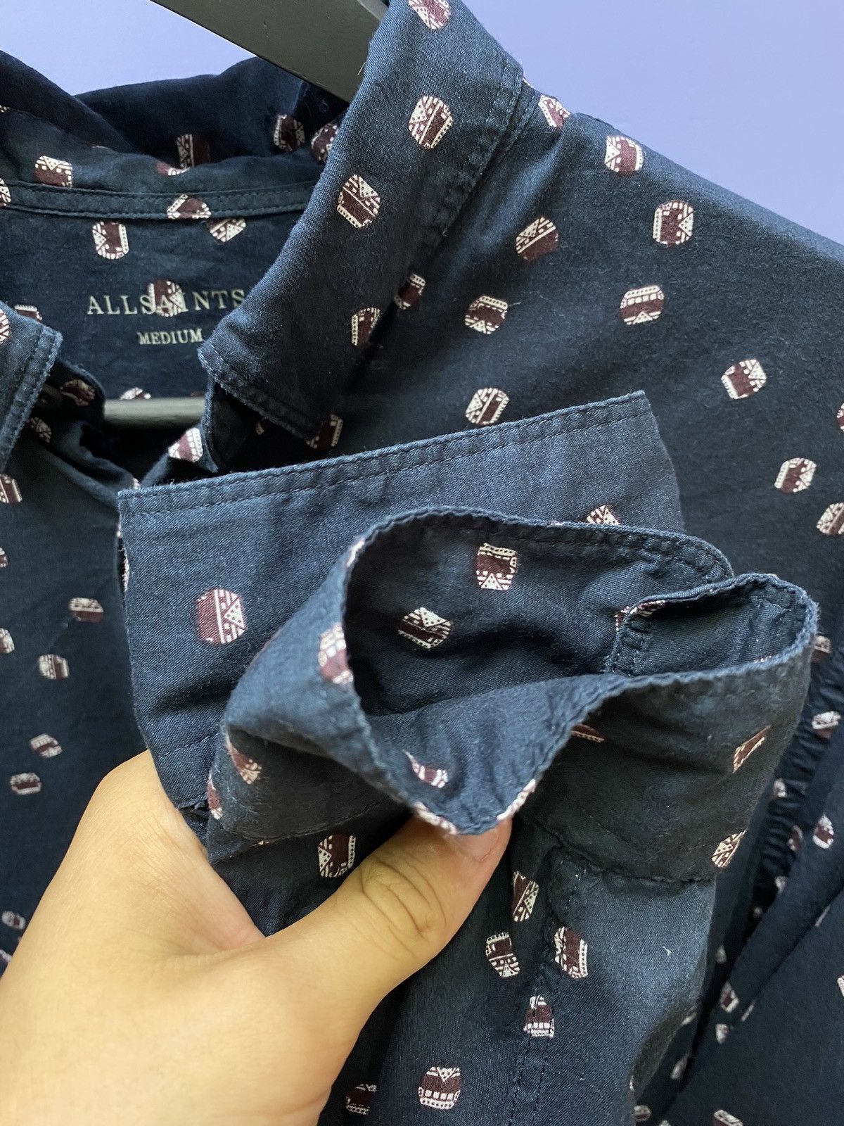 Other Allsaints Printed Button Up Long Sleeve Shirt Men’s M Black Size US M / EU 48-50 / 2 - 11 Thumbnail