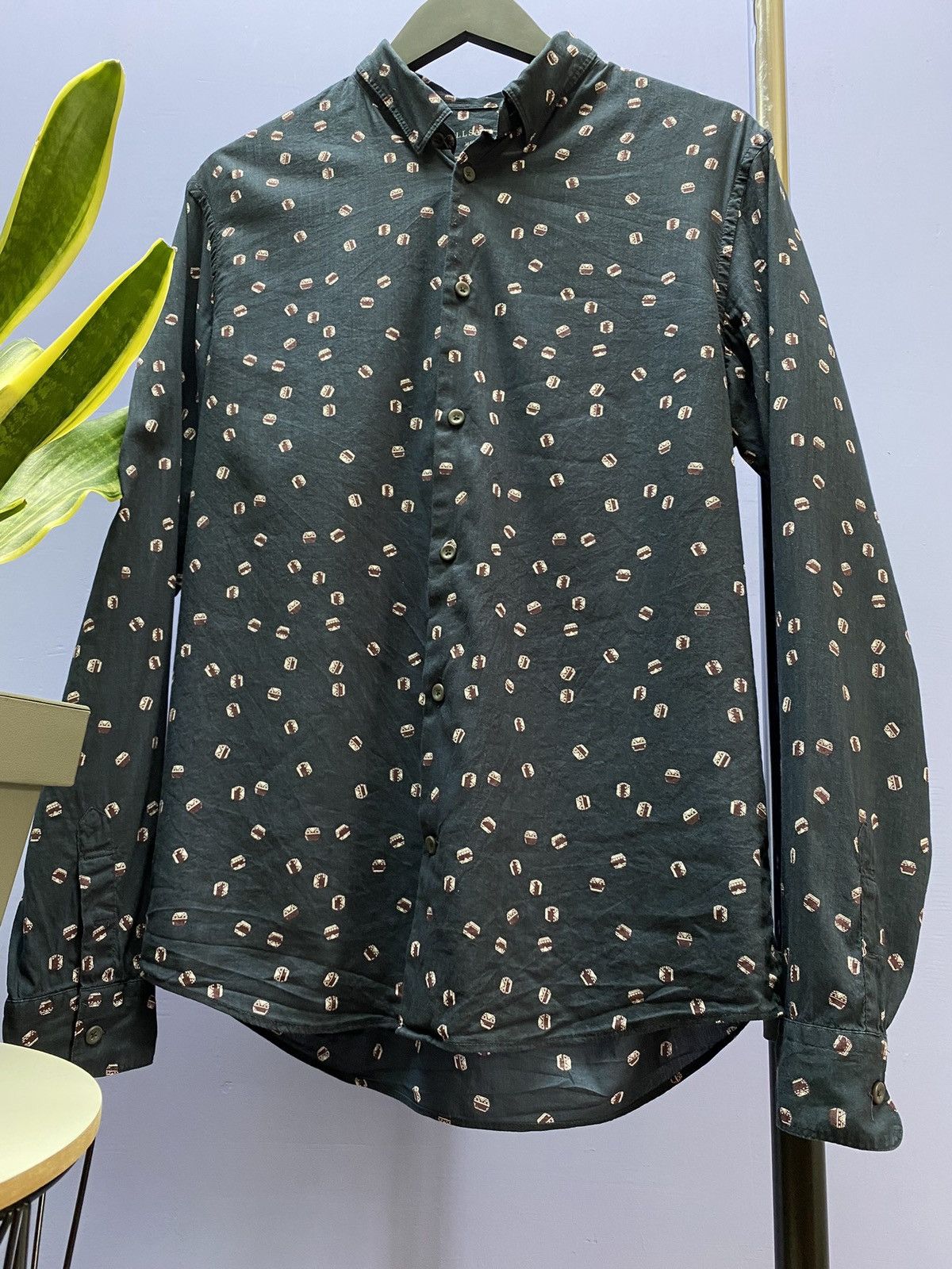 Other Allsaints Printed Button Up Long Sleeve Shirt Men’s M Black Size US M / EU 48-50 / 2 - 4 Thumbnail