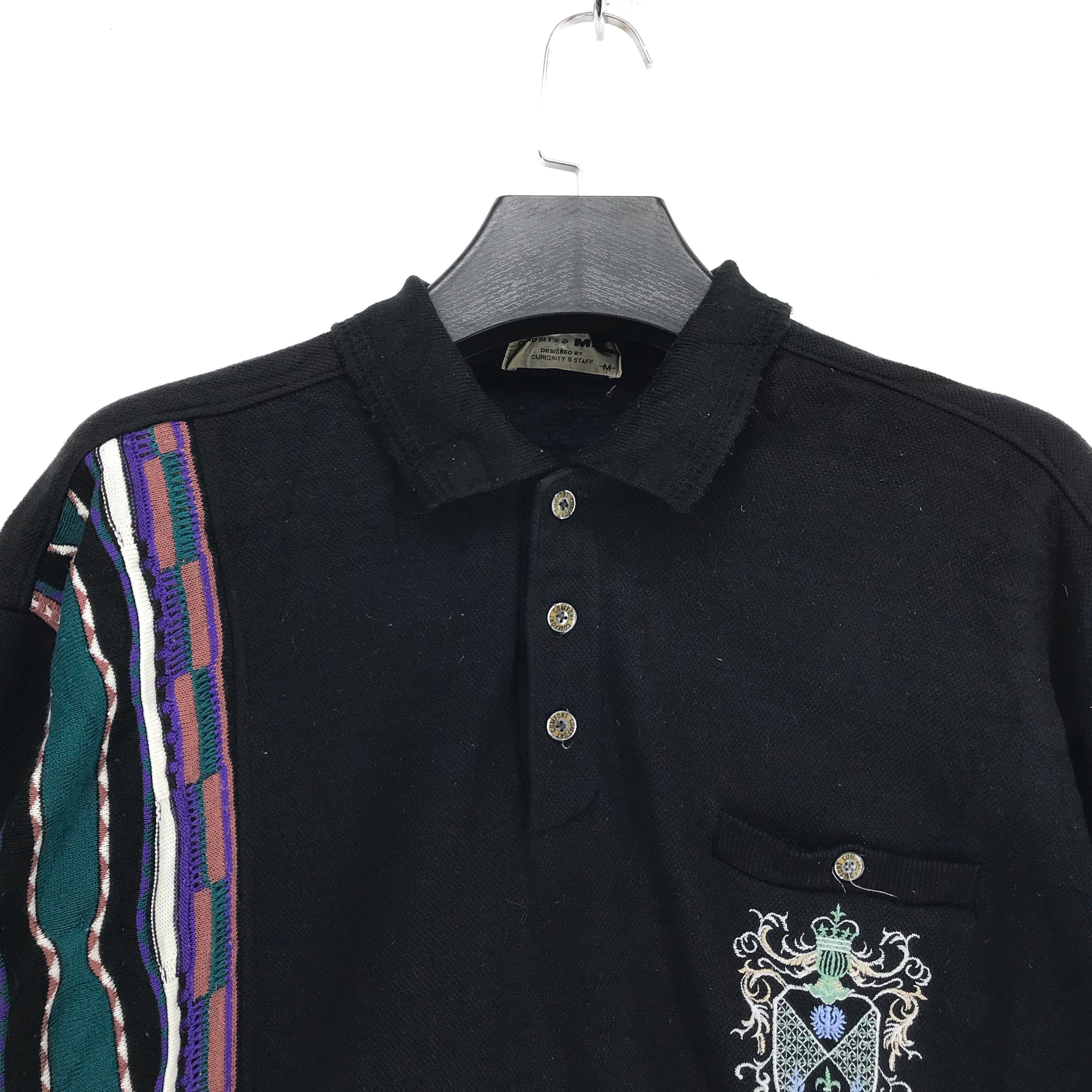 Japanese Brand Curiosity 5 Men Collared Single Pocket Jumper #2478-95 Size US M / EU 48-50 / 2 - 2 Thumbnail
