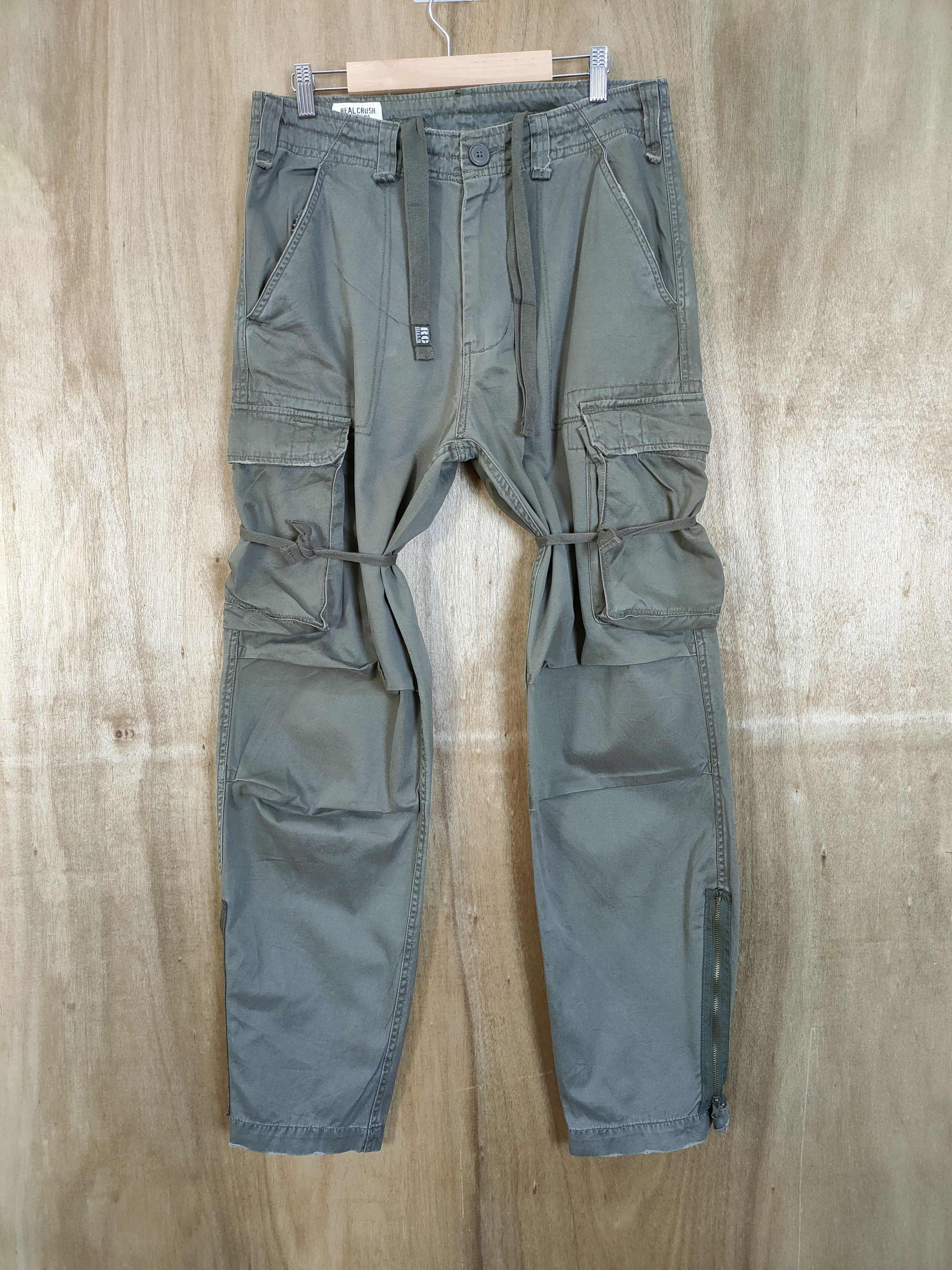 image of Rcc Vintage Faded Bondage Cargo Pants/ Parachute Pants in Brown, Men's (Size 32)