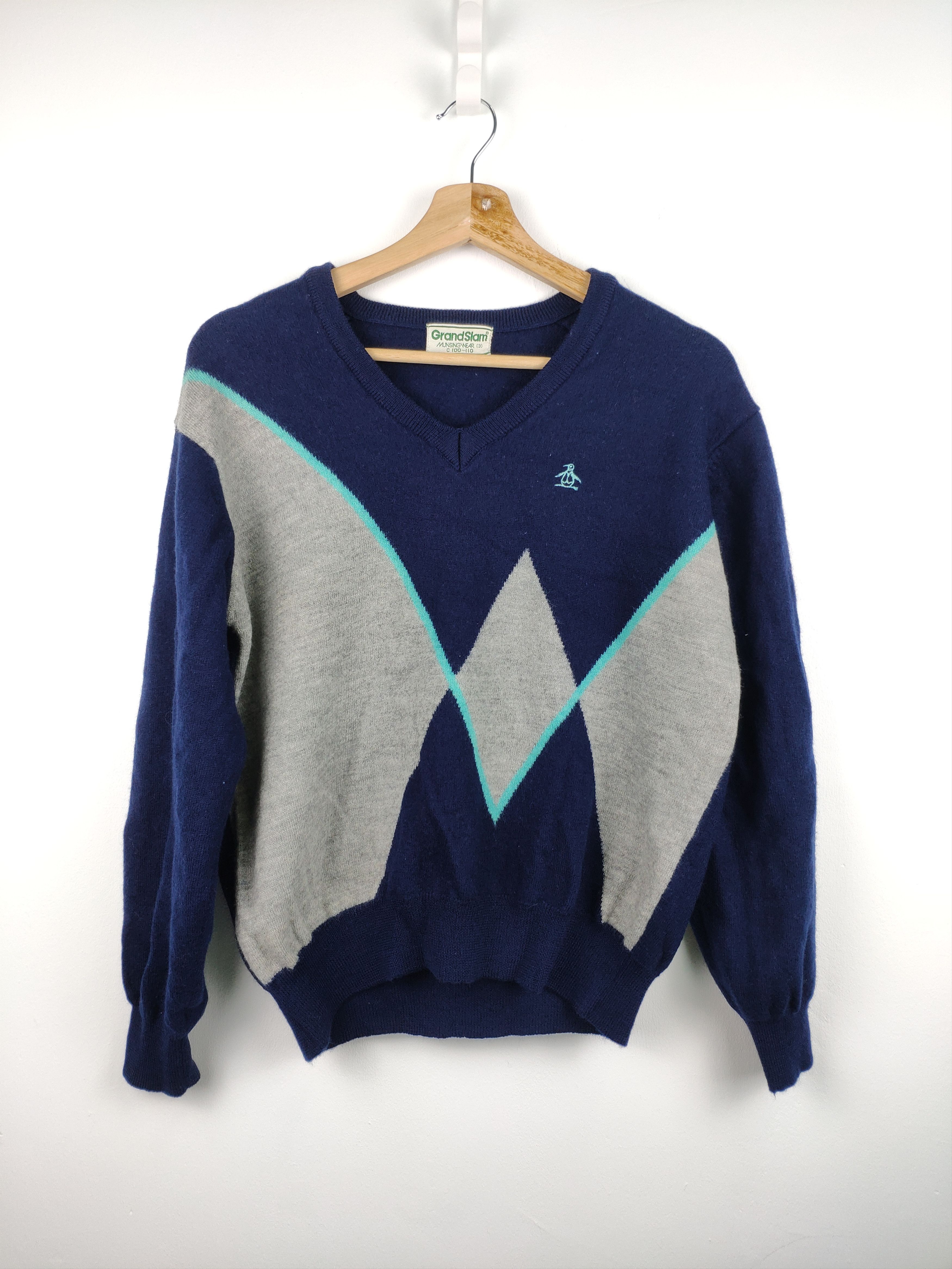 Aran Isles Knitwear × Japanese Brand × Vintage Steal 💥 Vintage Grand Slam Mungsingwear Wool Knit Sweater Size US S / EU 44-46 / 1 - 1 Thumbnail