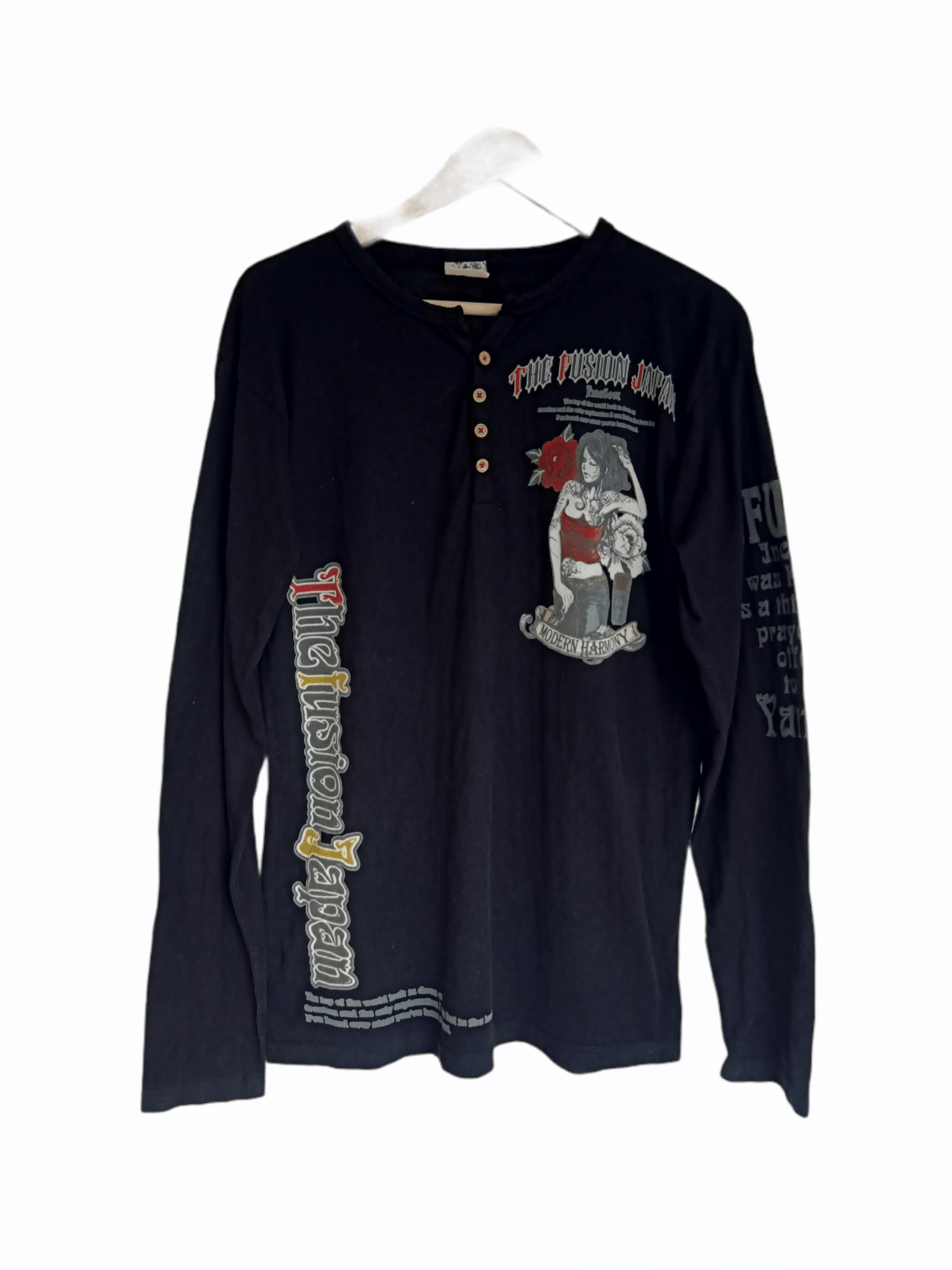 Japanese Brand × Vintage The Fusion Japan Tattoo style Long Sleeve tee Size US M / EU 48-50 / 2 - 3 Thumbnail